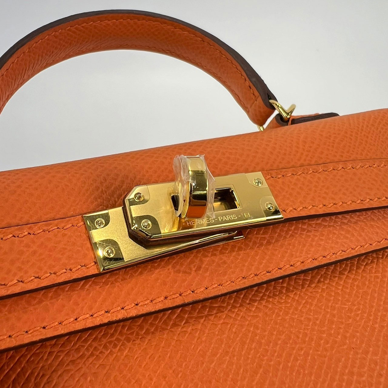 愛馬仕 Hermès Kelly Bag 凱莉包 mini KLM W FI 567 BM W刻 橘Mini Kelly II 原廠盒子/防塵袋2/背帶