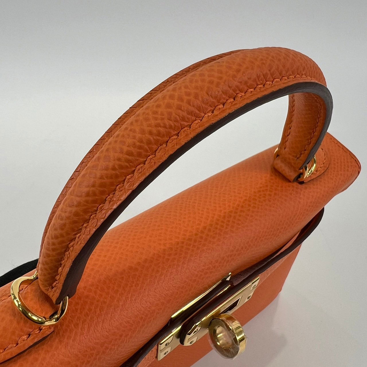 愛馬仕 Hermès Kelly Bag 凱莉包 mini KLM W FI 567 BM W刻 橘Mini Kelly II 原廠盒子/防塵袋2/背帶