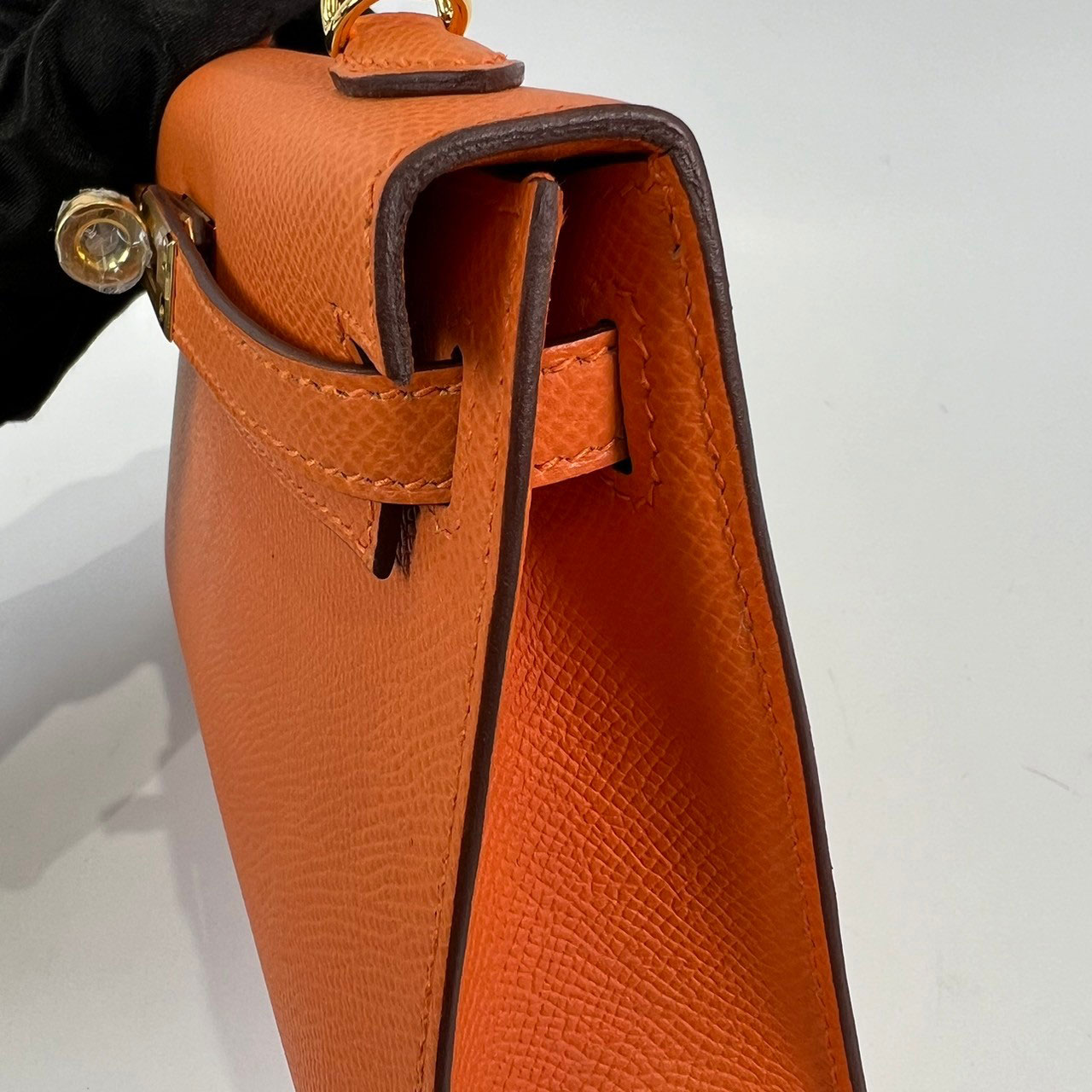 愛馬仕 Hermès Kelly Bag 凱莉包 mini KLM W FI 567 BM W刻 橘Mini Kelly II 原廠盒子/防塵袋2/背帶