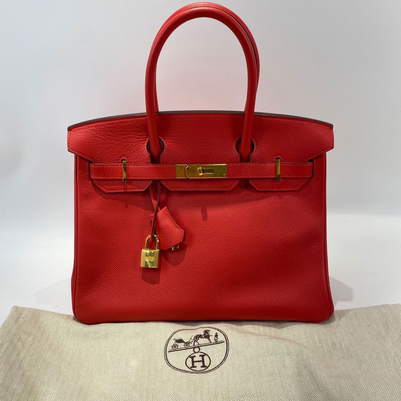 愛馬仕 Hermès Birkin Bag 柏金包 30 BK30 A BY 649 IU A刻 紅金BIRKIN30 防塵袋