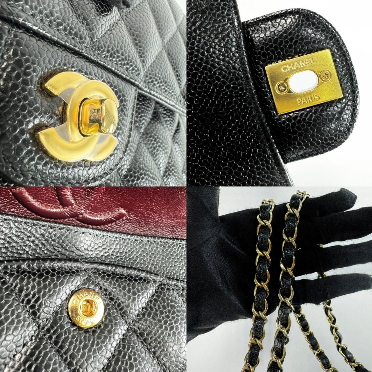 香奈兒 CHANEL CF 經典 小型 口蓋包 A01113 晶片款 黑金荔枝牛COCO23 原廠盒子/防塵袋/購買證明