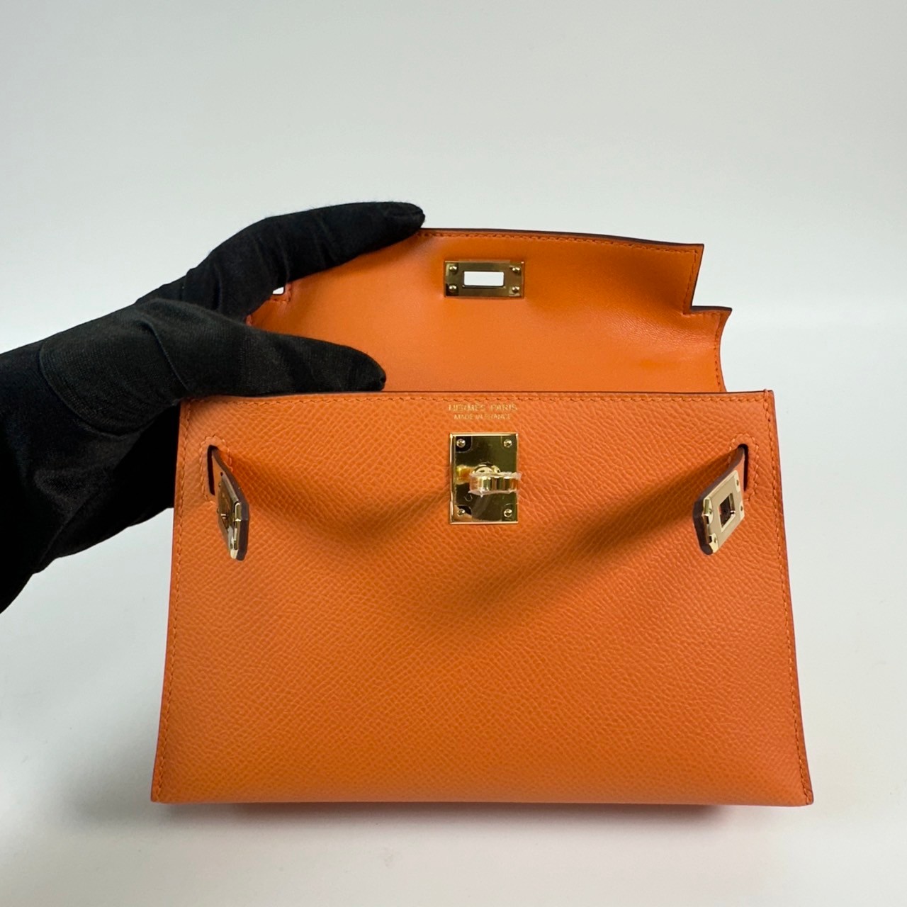 愛馬仕 Hermès Kelly Bag 凱莉包 mini KLM W FI 838 GG  原廠盒子/防塵袋2/背帶