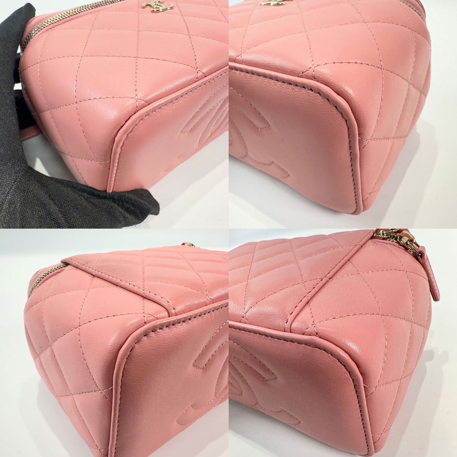 香奈兒 CHANEL Vanity Case 化妝箱 AP2199 晶片款 粉金羊HANDLE長盒 原廠盒子/防塵袋/購買證明