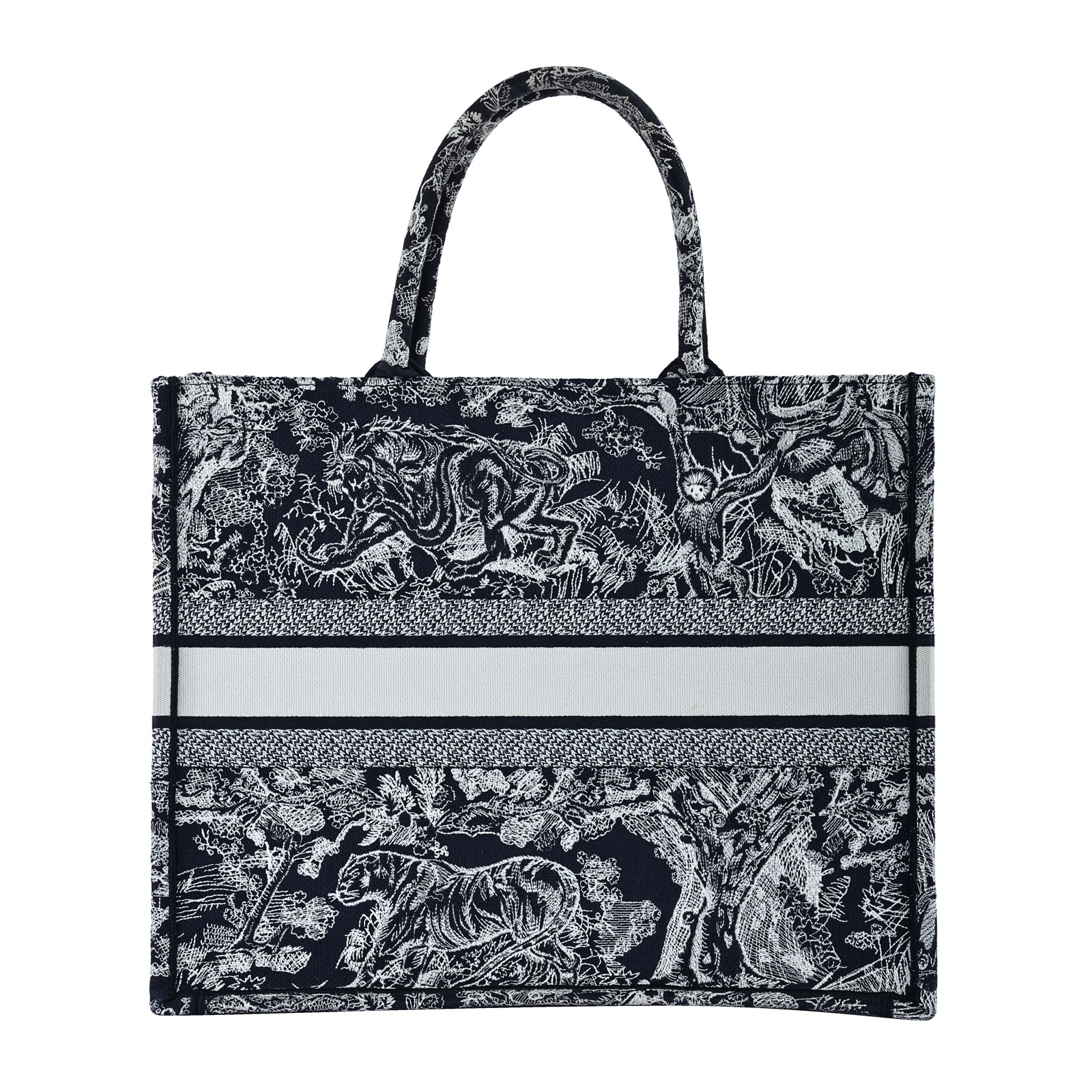 迪奧 CHRISTIAN DIOR Book Tote 大型 托特包 藍色 米白色 M1286ZRGO  原廠盒子/防塵袋/購買證明/保證卡/發票