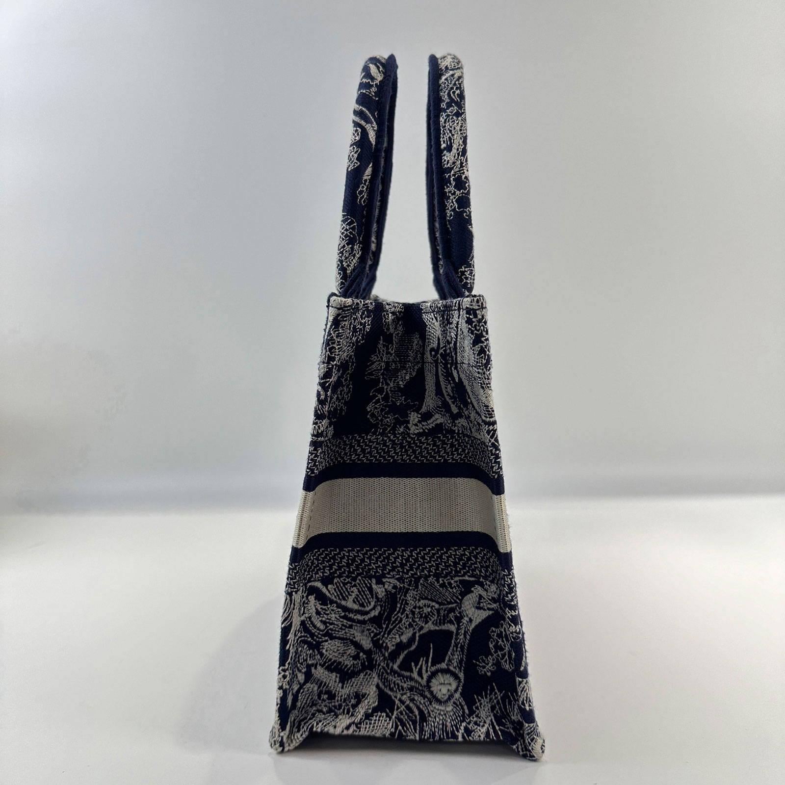 迪奧 CHRISTIAN DIOR Book Tote 小型 托特包 藍色  藍拚色刺繡 BOOK TOTE SMALL