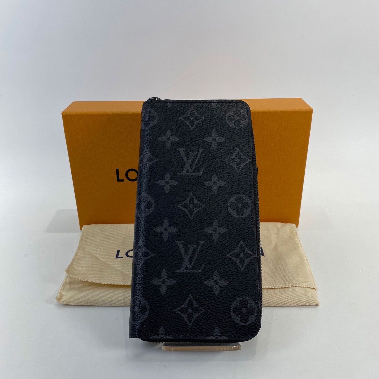 路易威登 LOUIS VUITTON 直式拉鏈錢包 經典帆布 M62295 晶片款 黑原花拉鍊長夾 原廠盒子/防塵袋