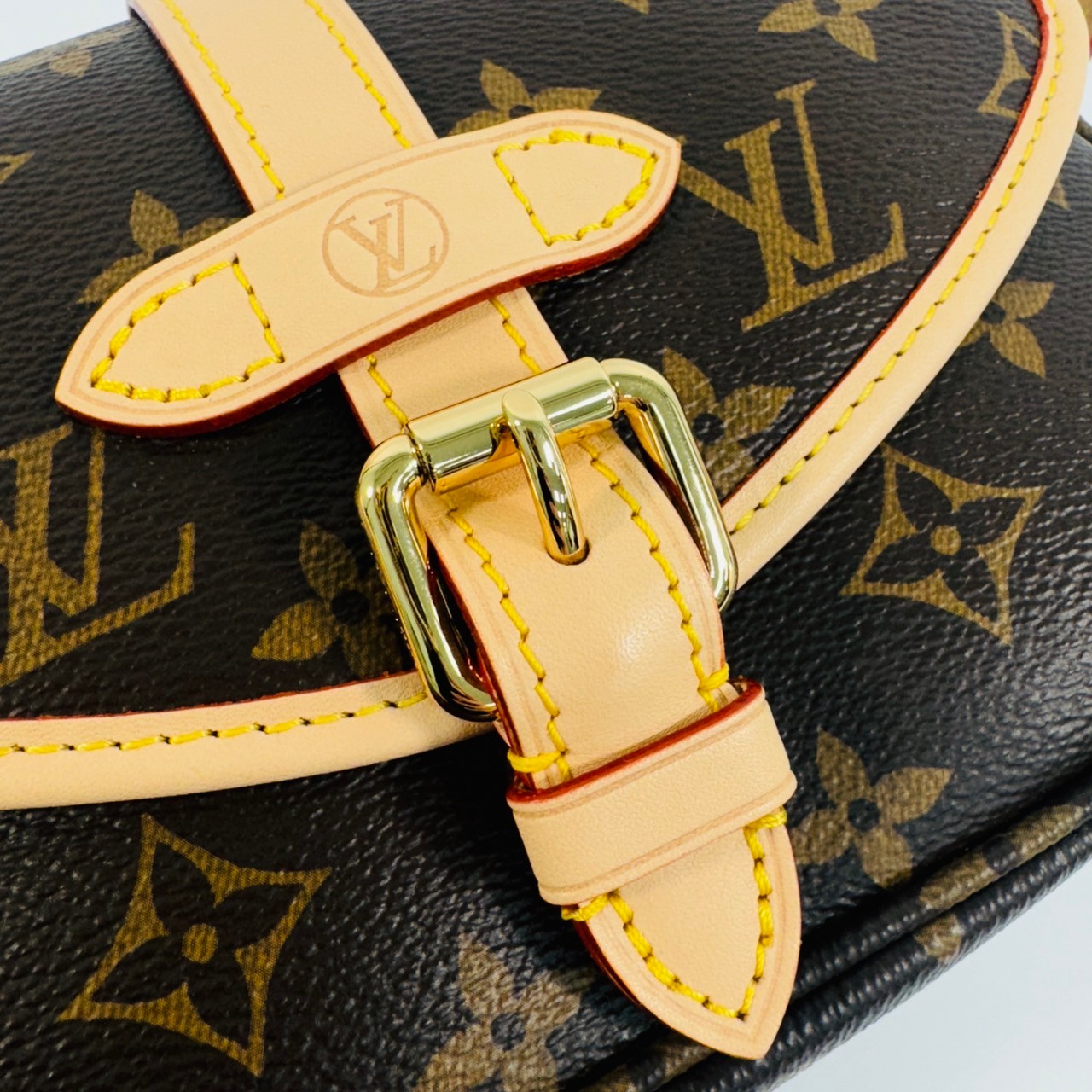 路易威登 LOUIS VUITTON Saumur BB  手提 馬鞍斜背包 M46740 晶片款 原花Saumur BB肩背包 原廠盒子/防塵袋/背帶