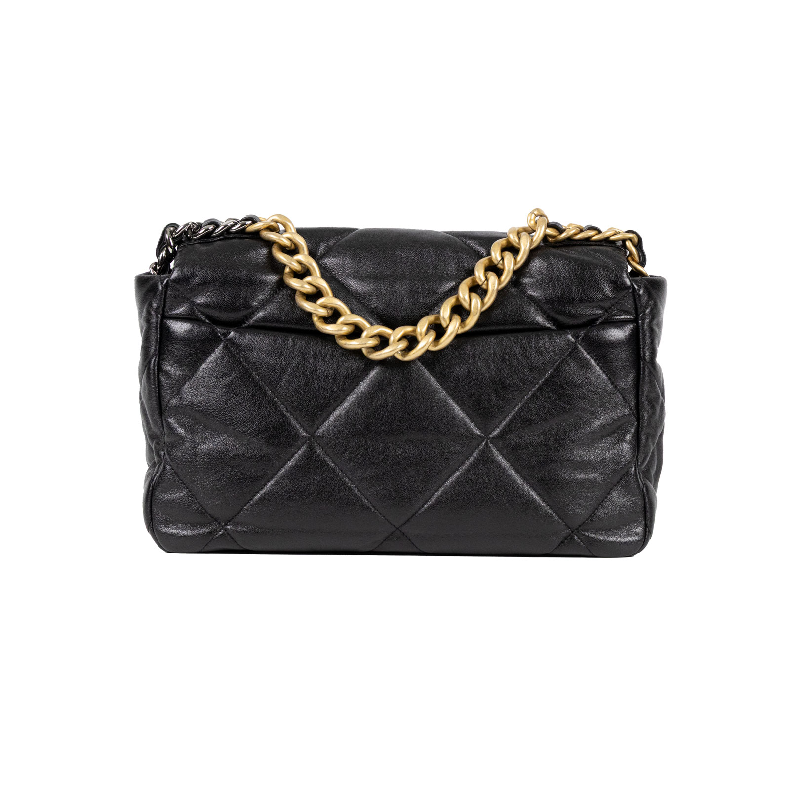 香奈兒 CHANEL 19 大型口蓋包  29開 黑金羊19包 30CM 原廠盒子/防塵袋/保證卡
