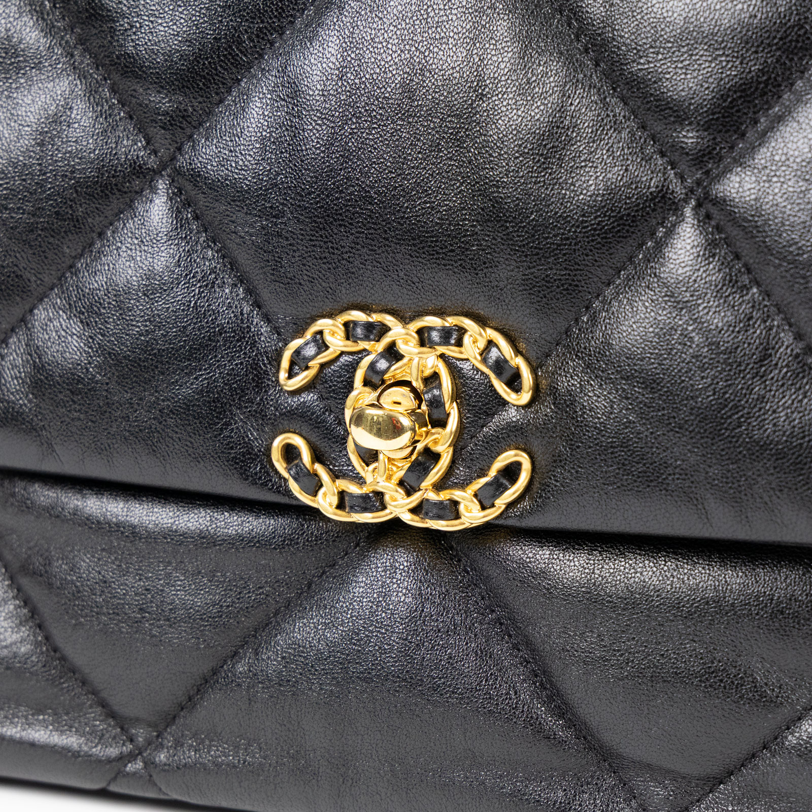 香奈兒 CHANEL 19 大型口蓋包  29開 黑金羊19包 30CM 原廠盒子/防塵袋/保證卡