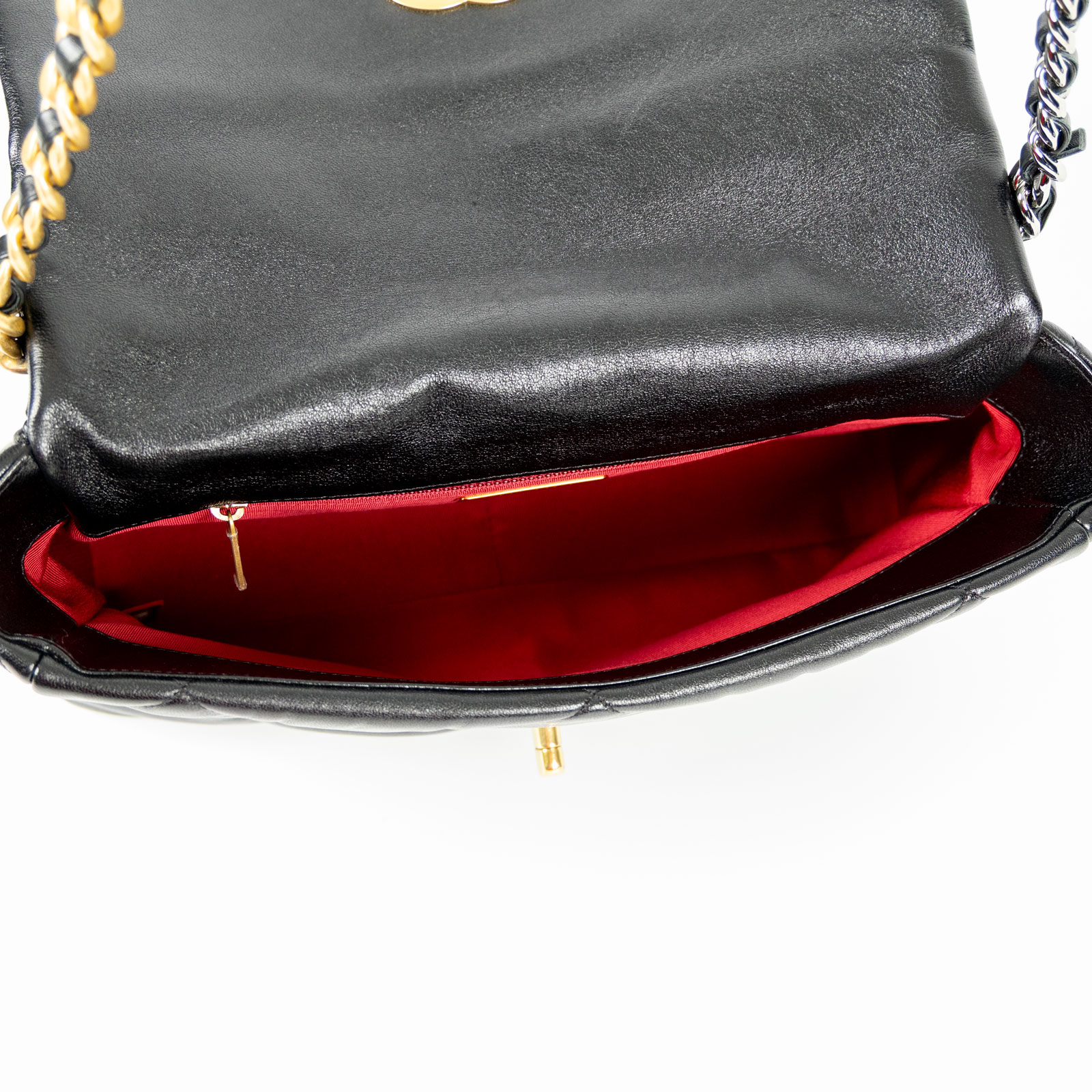 香奈兒 CHANEL 19 大型口蓋包  29開 黑金羊19包 30CM 原廠盒子/防塵袋/保證卡