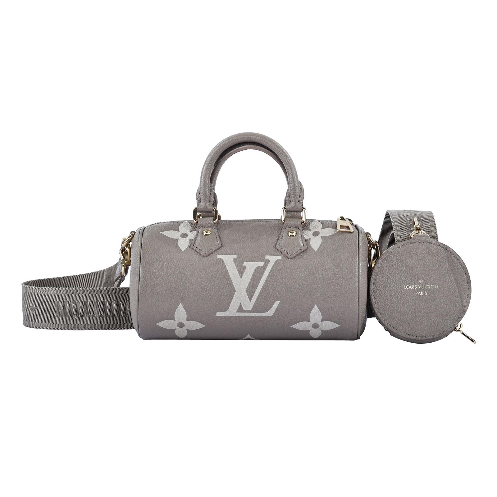 路易威登 LOUIS VUITTON Papillon BB 圓筒手提包 斑鳩灰色 M46031 晶片款  原廠盒子/防塵袋/背帶/內袋/購買證明