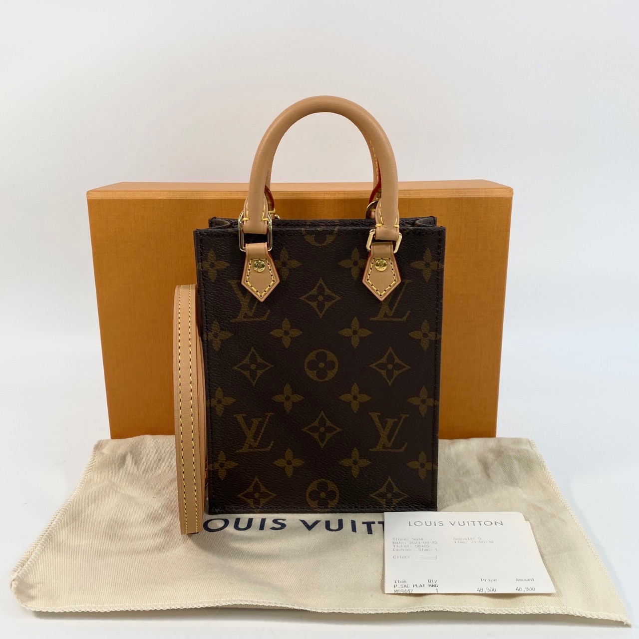 路易威登 LOUIS VUITTON Petit Sac Plat 斜背琴譜包 M81295 晶片款  原廠盒子/防塵袋/背帶/購買證明