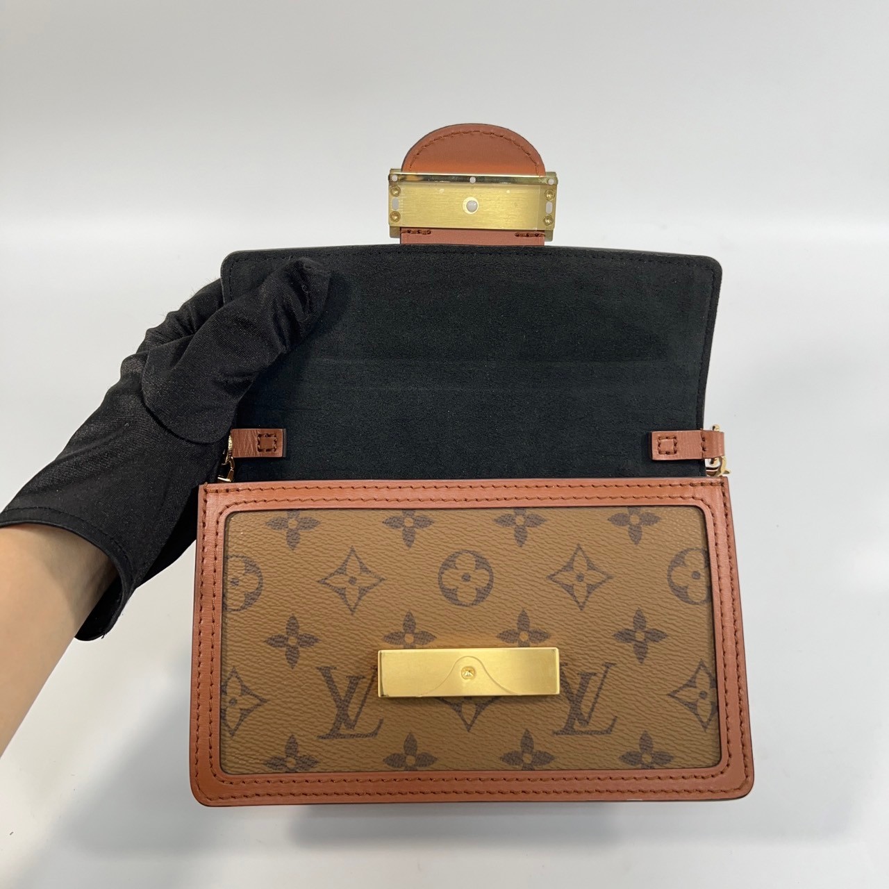 路易威登 LOUIS VUITTON Dauphine 鏈帶錢包 M68746 晶片款 原花DAUPHINE WOC 原廠盒子/DUSTB BAG/背帶