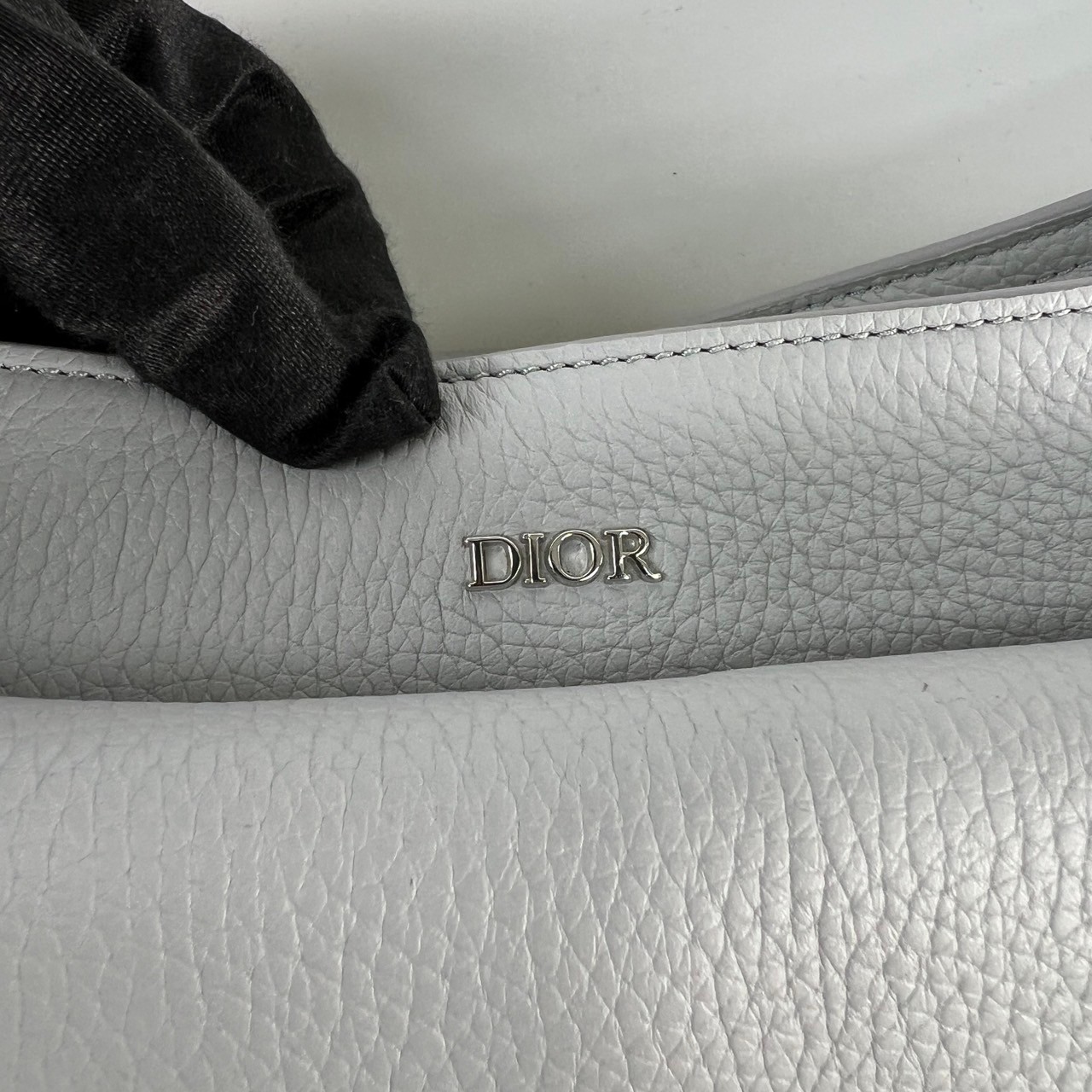 迪奧 CHRISTIAN DIOR Saddle 馬鞍包 1ADHO023YZR 灰HOBO M 原廠盒子/防塵袋/購買證明/背帶2