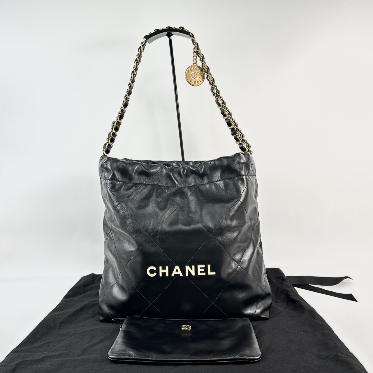 香奈兒 CHANEL 22 小型 束口包 AS3260 晶片款 黑熊貓22BAG 小號 防塵袋/內袋