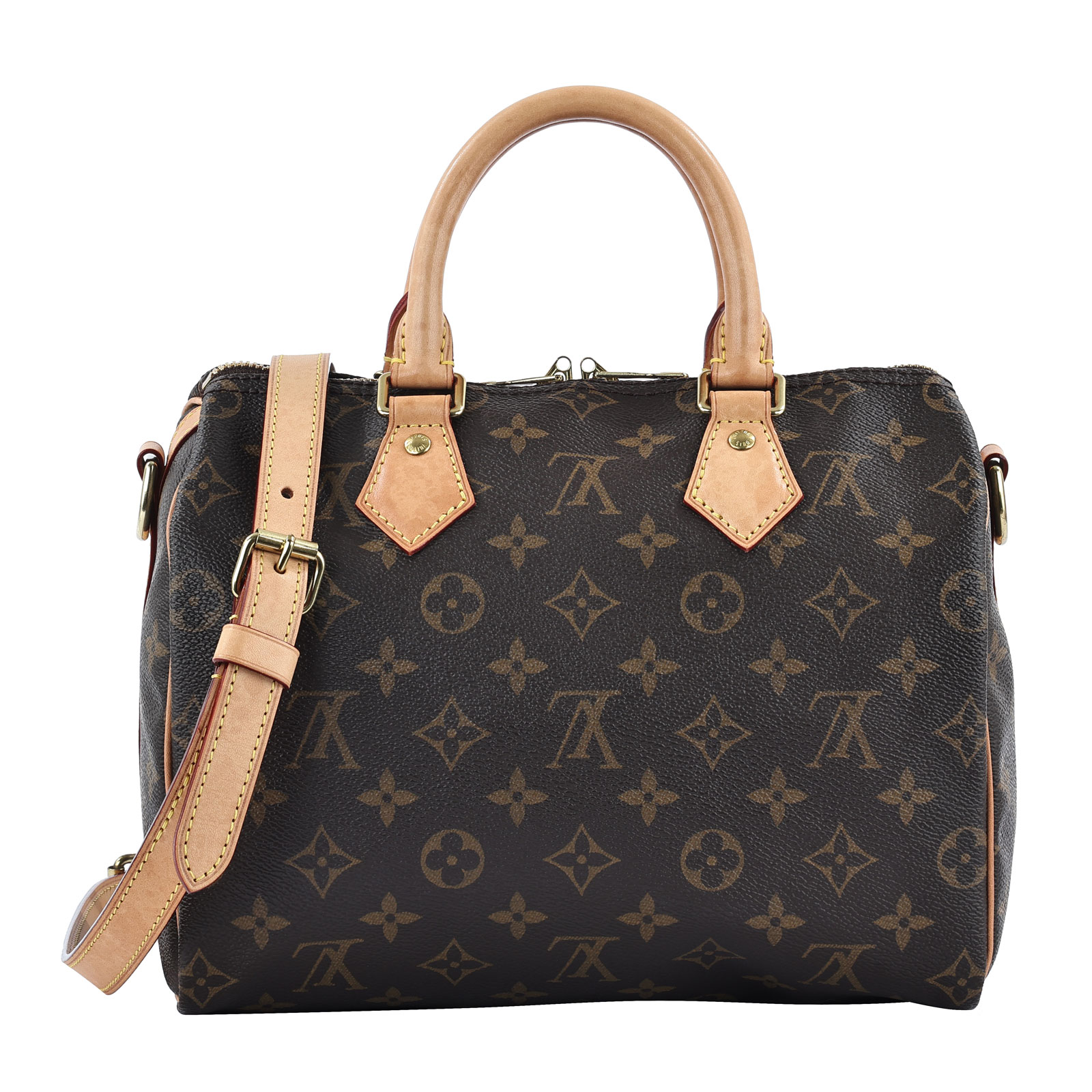 路易威登 LOUIS VUITTON Speedy Bandoulière  25 原花 手提 斜背 波士頓包 M41113 晶片款  防塵袋/背帶/鎖組