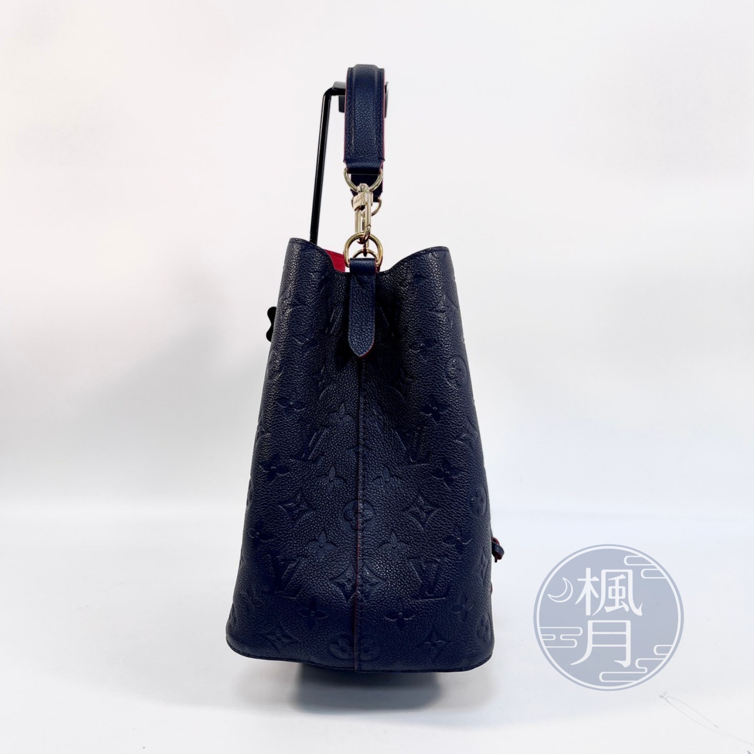 路易威登 LOUIS VUITTON NéoNoé MM 皮革 肩背 水桶包 海軍藍/紅色 M45306 晶片款  原廠盒子/防塵袋/背帶/HAND 背帶/購買證明