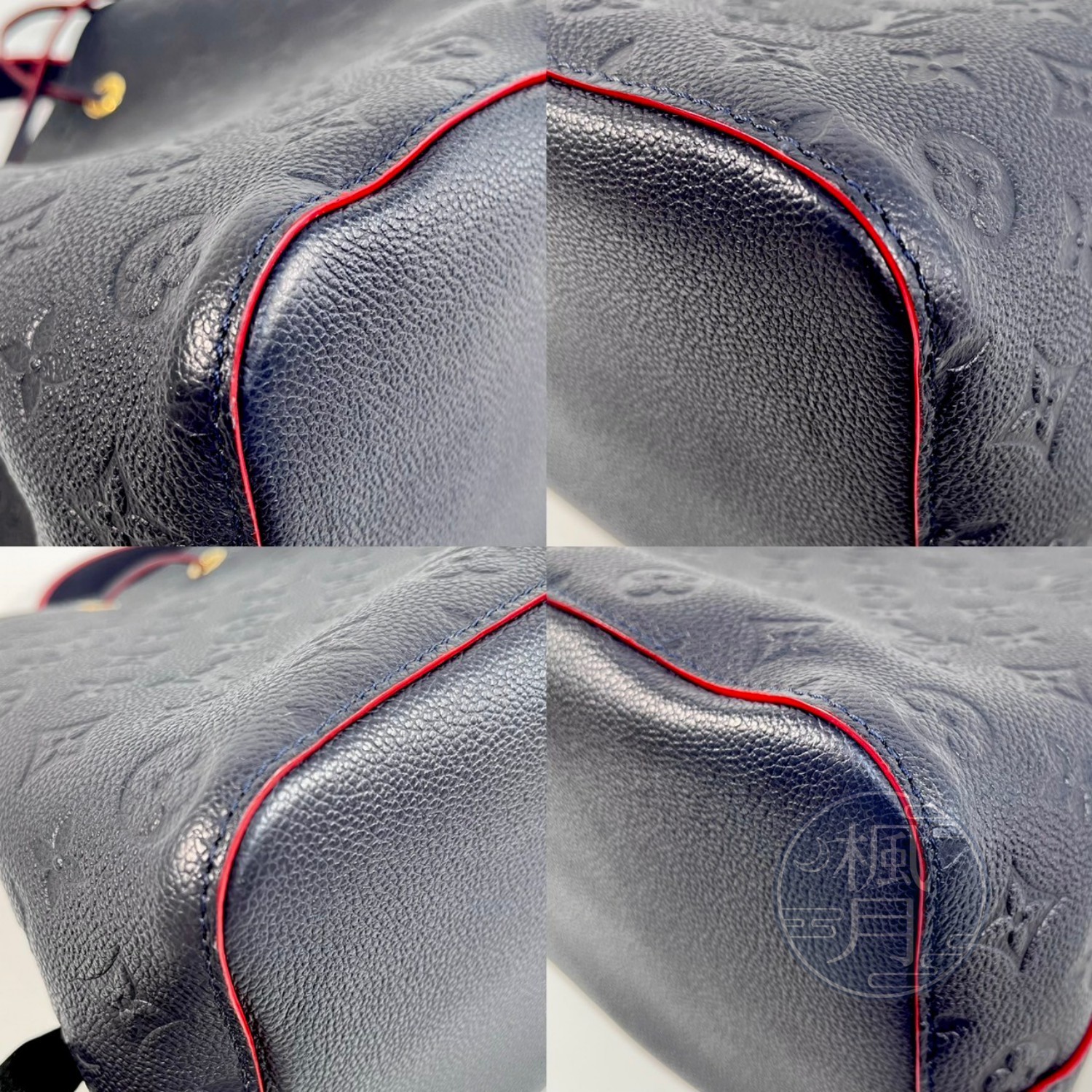 路易威登 LOUIS VUITTON NéoNoé MM 皮革 肩背 水桶包 海軍藍/紅色 M45306 晶片款  原廠盒子/防塵袋/背帶/HAND 背帶/購買證明