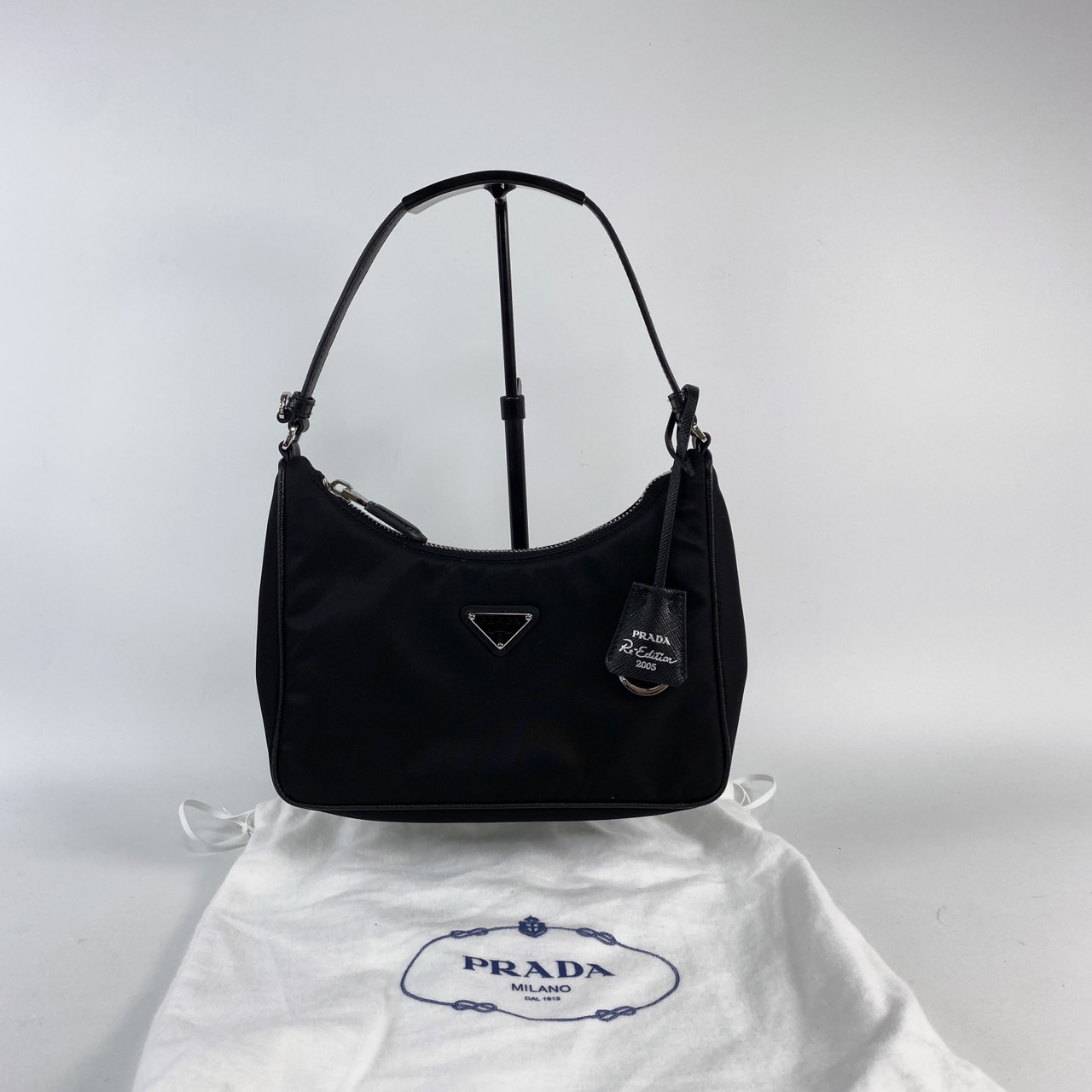 普拉達 PRADA Prada Re-Edition 環保尼龍 迷你袋 1NE204 黑尼龍HOBO 防塵袋