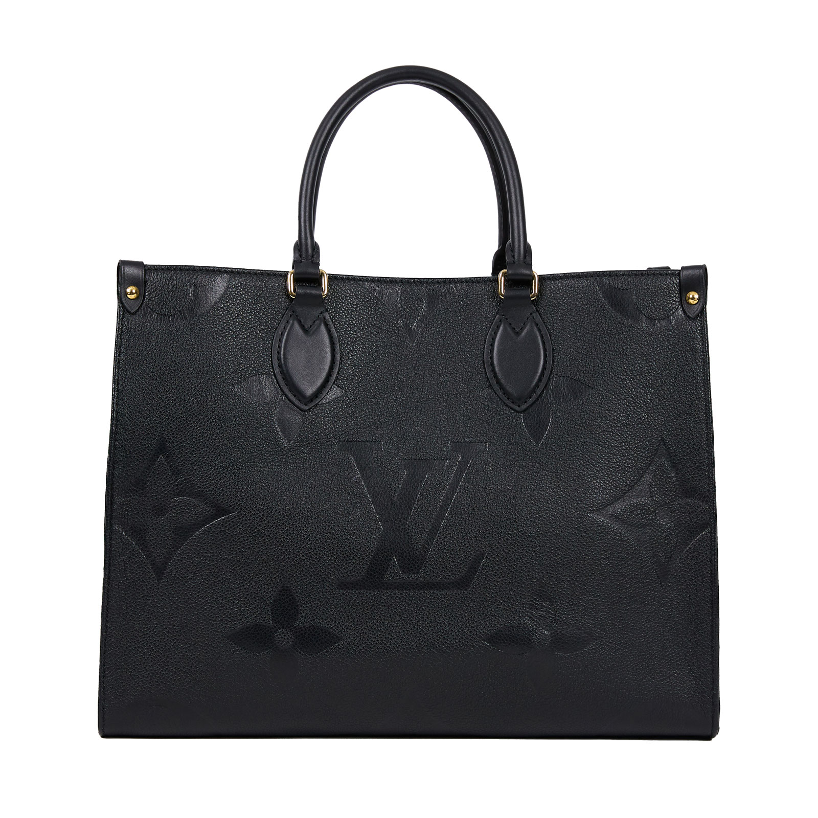 路易威登 LOUIS VUITTON OnTheGo MM 黑色 壓花 手提 肩背包 M45595 晶片款  原廠盒子/防塵袋