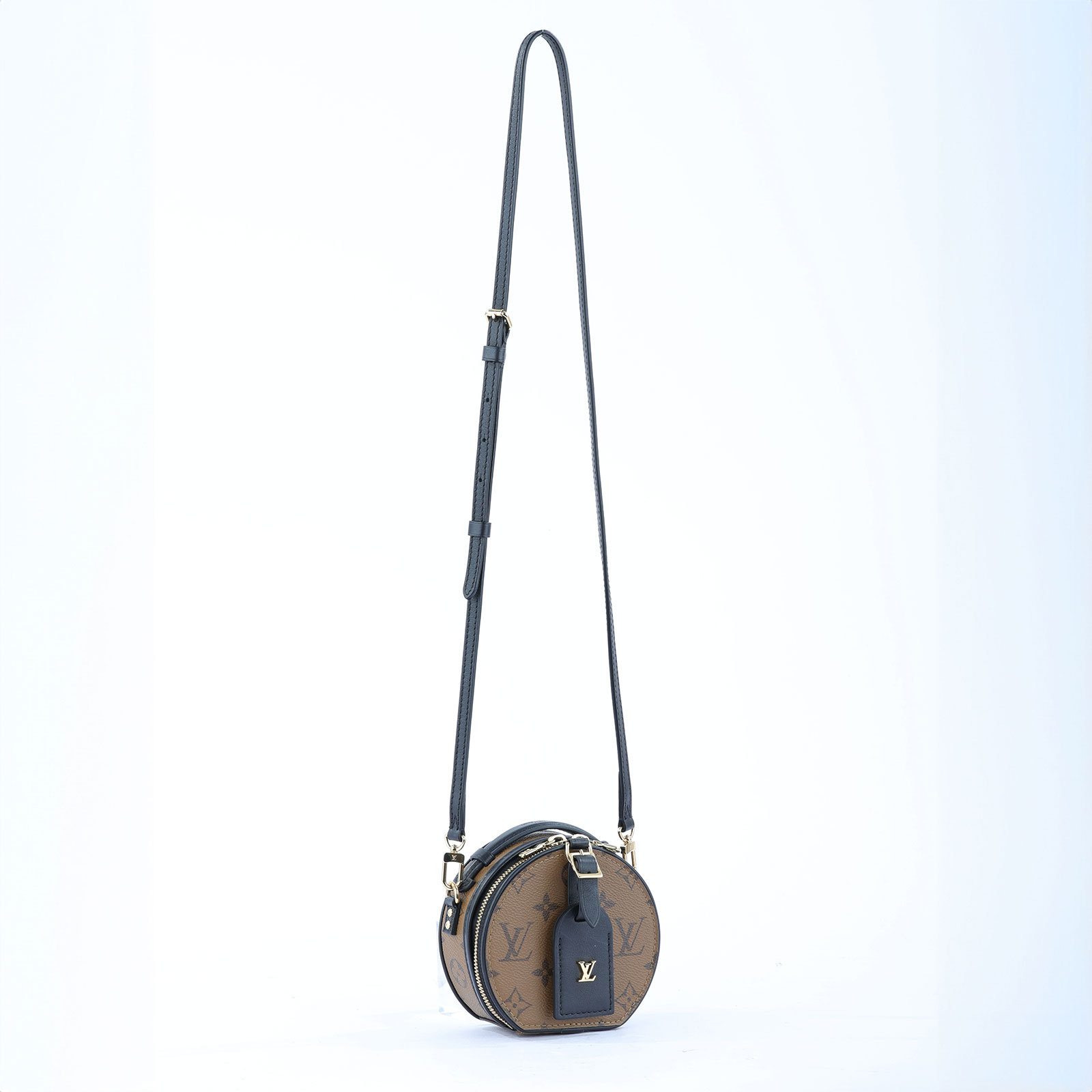 路易威登 LOUIS VUITTON Mini Boîte Chapeau 圓餅盒 M83614 晶片款 原花Mini Boite Chapeau 背帶