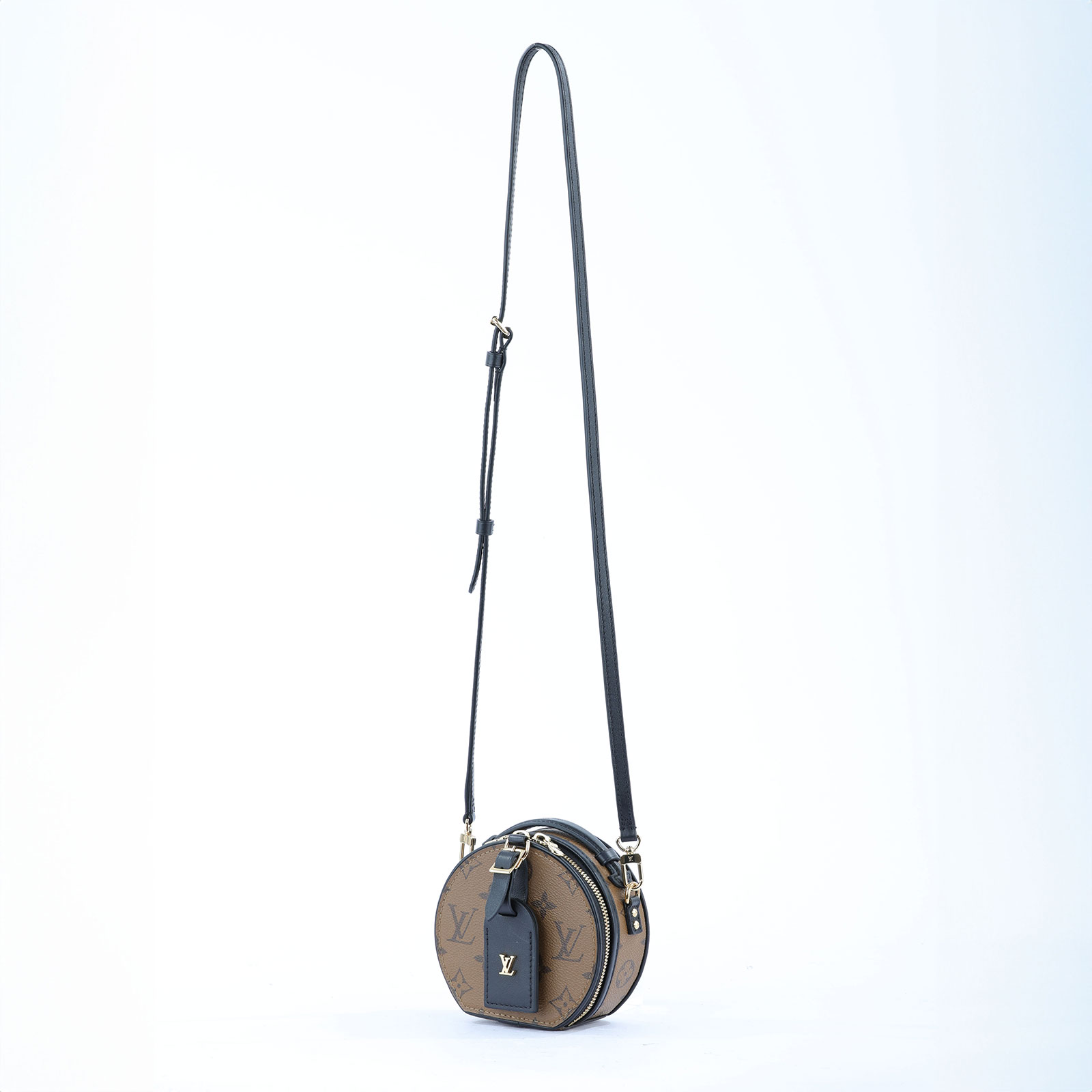路易威登 LOUIS VUITTON Mini Boîte Chapeau 圓餅盒 M83614 晶片款 原花Mini Boite Chapeau 背帶