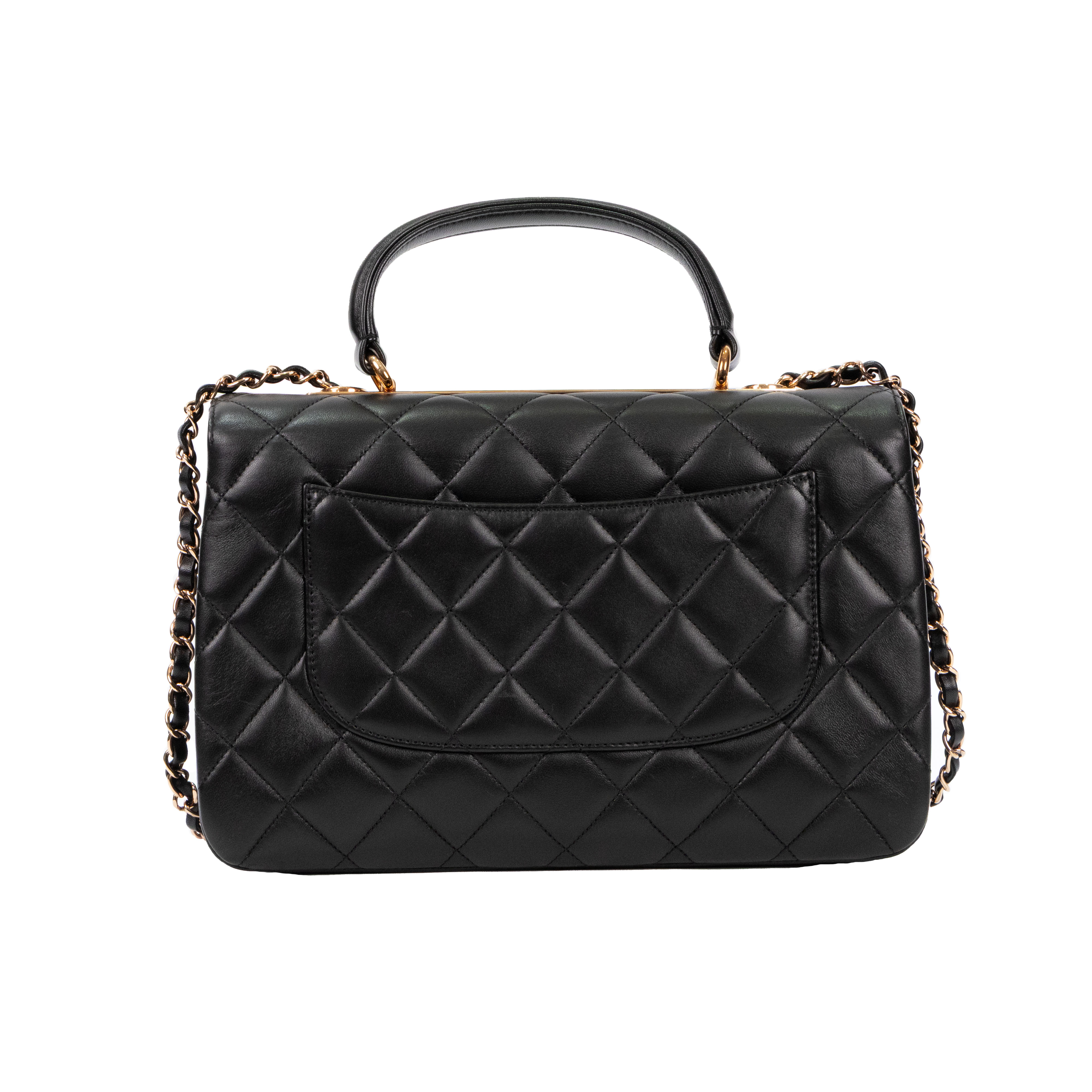 香奈兒 CHANEL Trendy 30 中型 口蓋包 A69923 晶片款 黑金羊皮穿鍊TRENDY CC 30 原廠盒子/防塵袋/購買證明