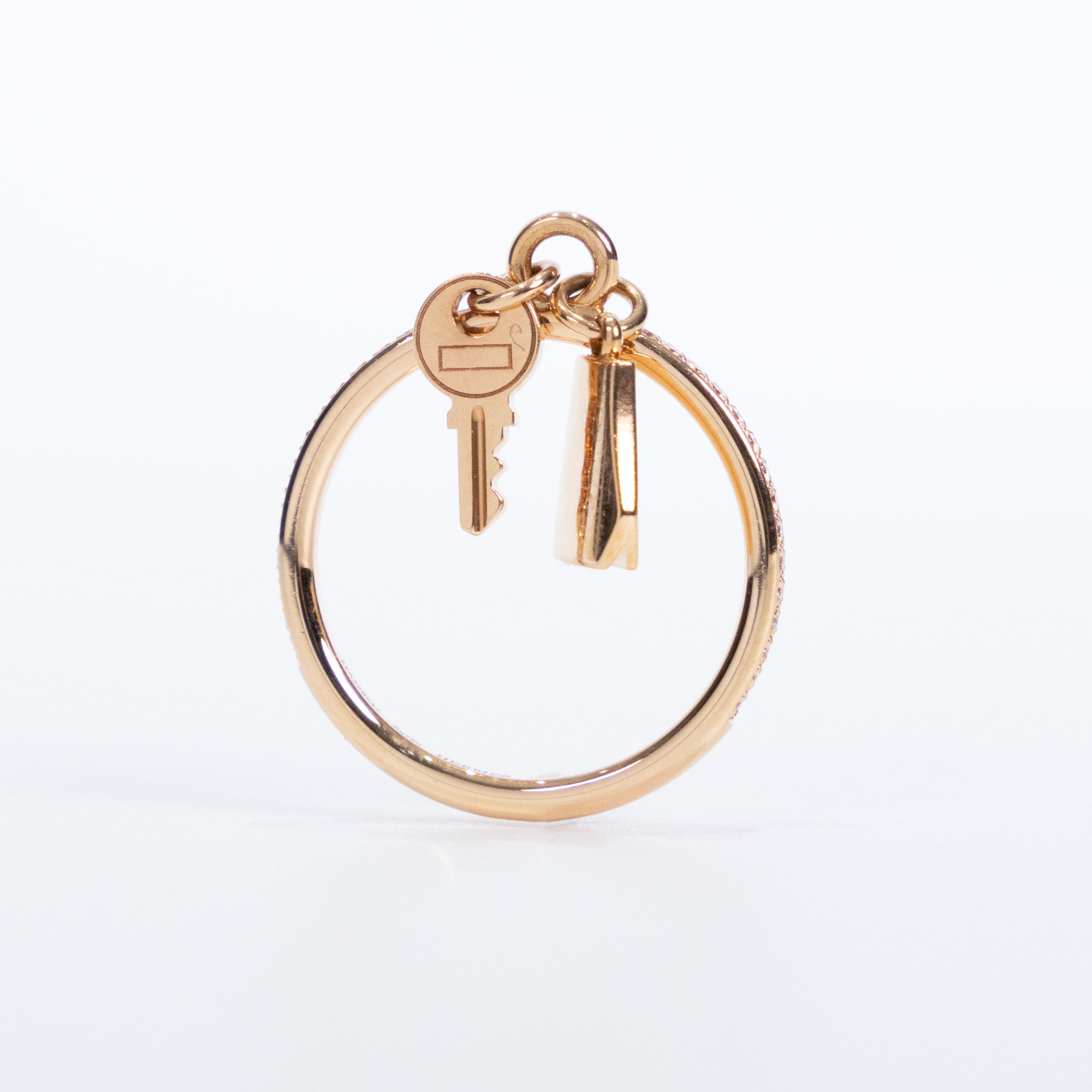 愛馬仕 Hermès Kelly Clochette 戒指 玫瑰金 鑲鑽 KLCLOCHETTER51 H220651B/22A328247  原廠盒子2/保證書/購買證明影本