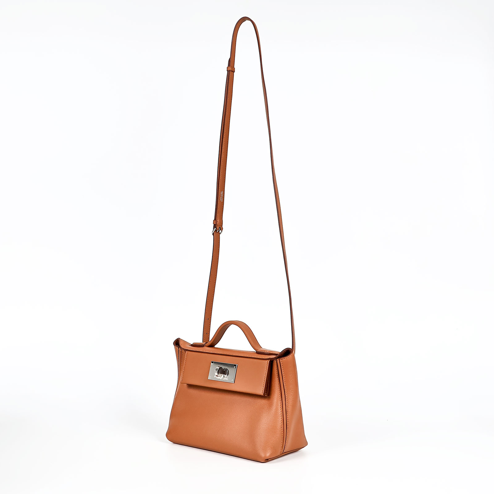愛馬仕 Hermès 24/24 21 手提包 24/24/21 W HA 686 FW W刻金棕銀釦24/24 MINI 原廠盒子/防塵袋2/背帶