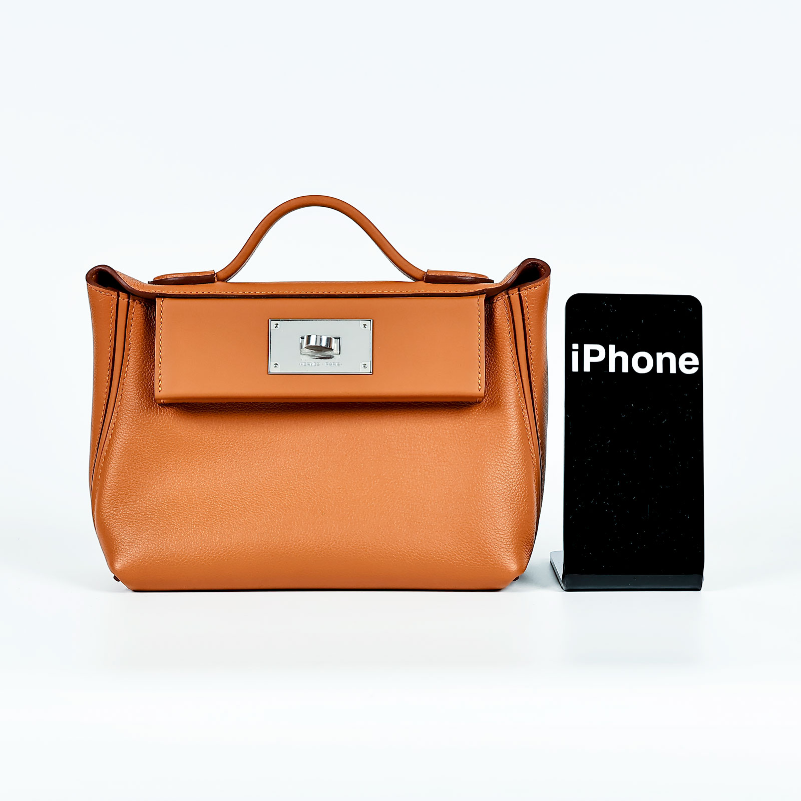 愛馬仕 Hermès 24/24 21 手提包 24/24/21 W HA 686 FW W刻金棕銀釦24/24 MINI 原廠盒子/防塵袋2/背帶