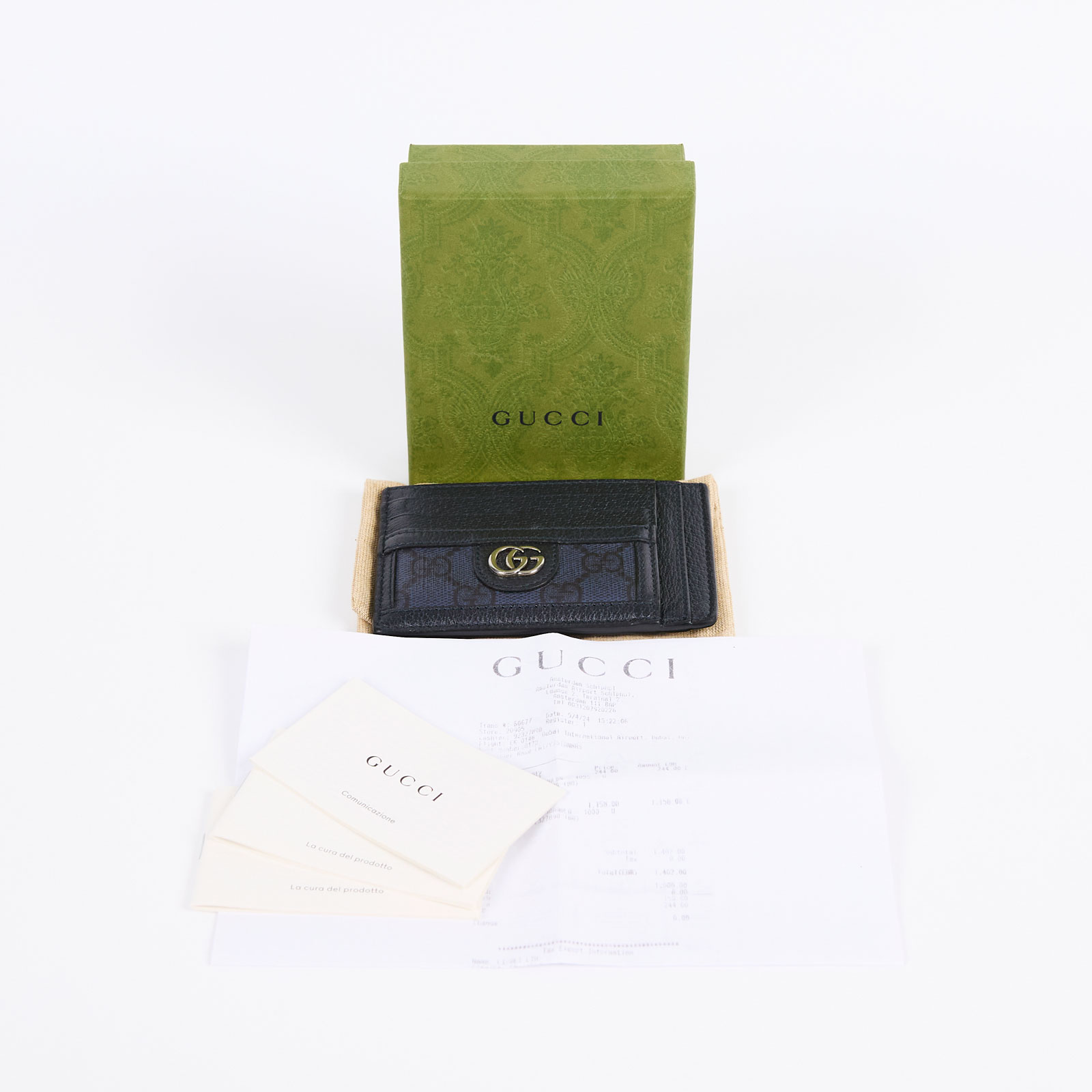 古馳 GUCCI Ophidia 卡夾 732018 深藍GG紋卡夾 原廠盒子/防塵袋/購買證明影印本