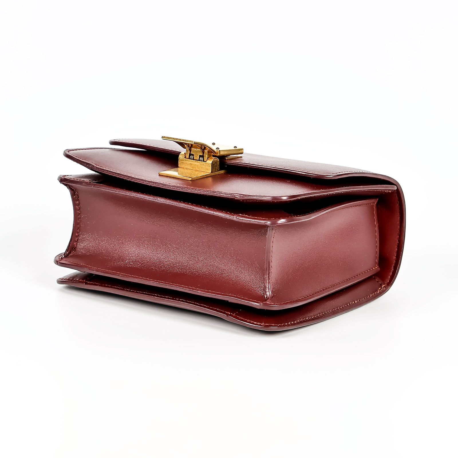 思琳 CELINE 小牛皮 小型 Classic 手袋 164183DLS 酒紅BOX SMALL 舊款 購買證明