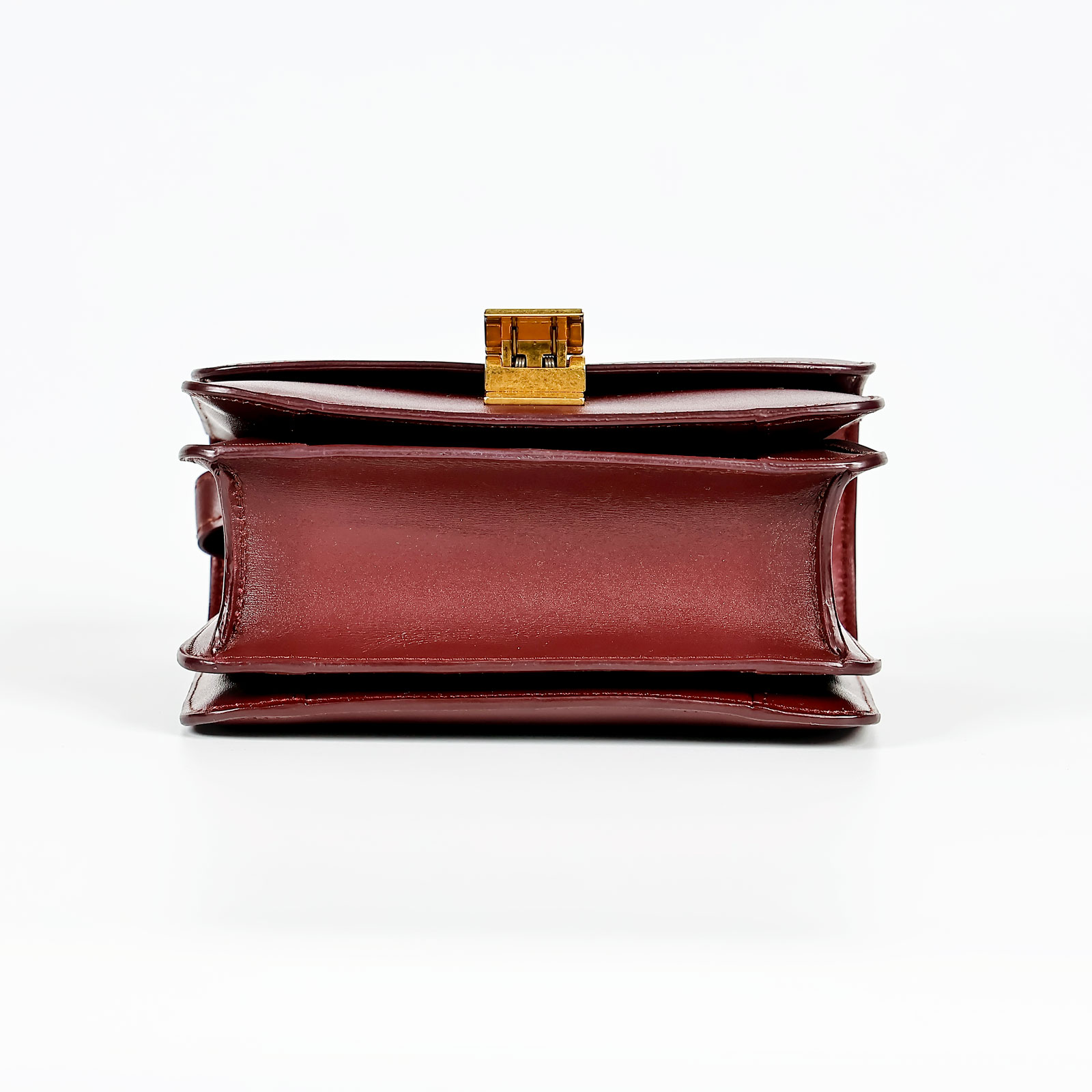 思琳 CELINE 小牛皮 小型 Classic 手袋 164183DLS 酒紅BOX SMALL 舊款 購買證明