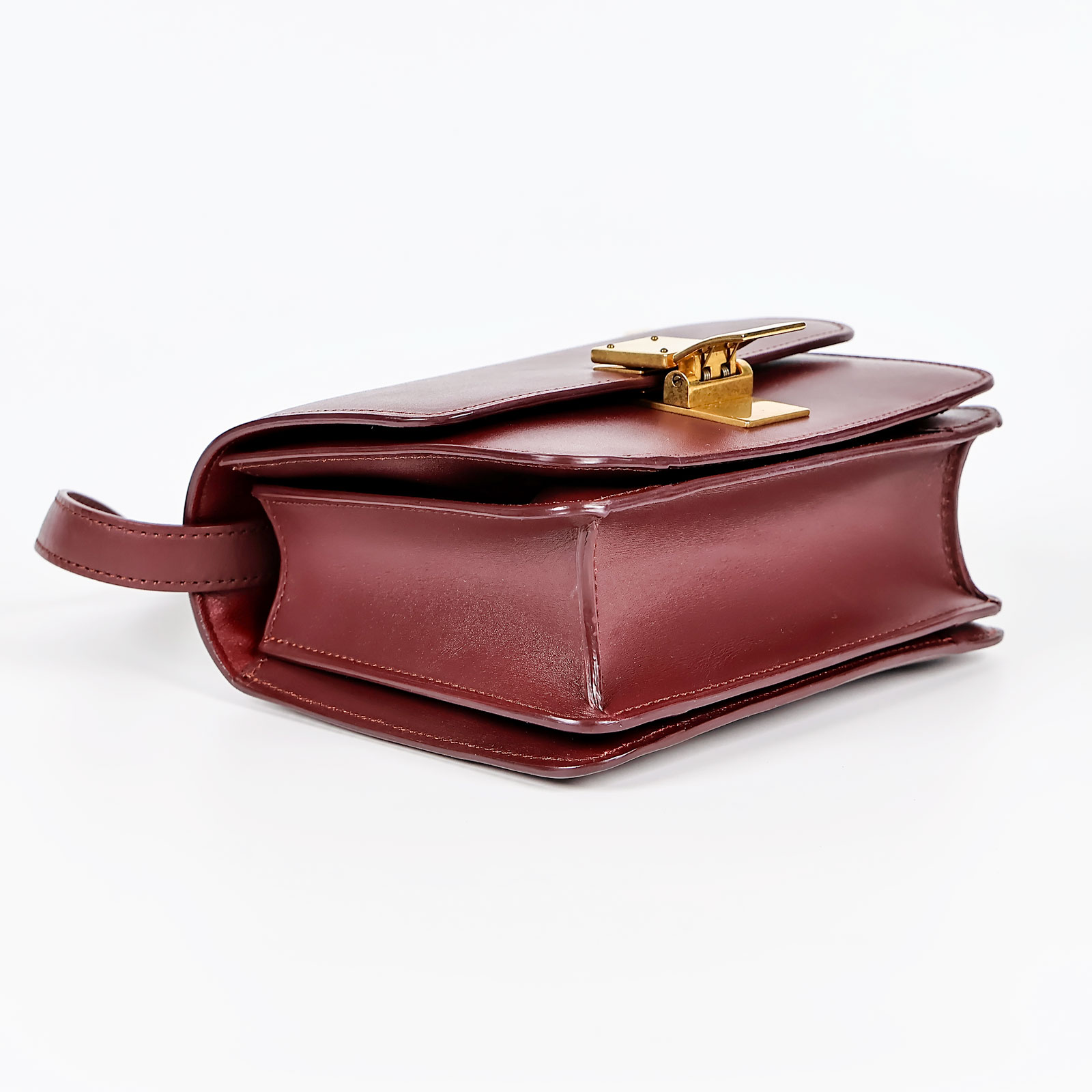 思琳 CELINE 小牛皮 小型 Classic 手袋 164183DLS 酒紅BOX SMALL 舊款 購買證明