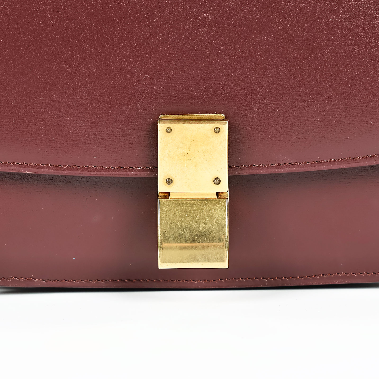 思琳 CELINE 小牛皮 小型 Classic 手袋 164183DLS 酒紅BOX SMALL 舊款 購買證明