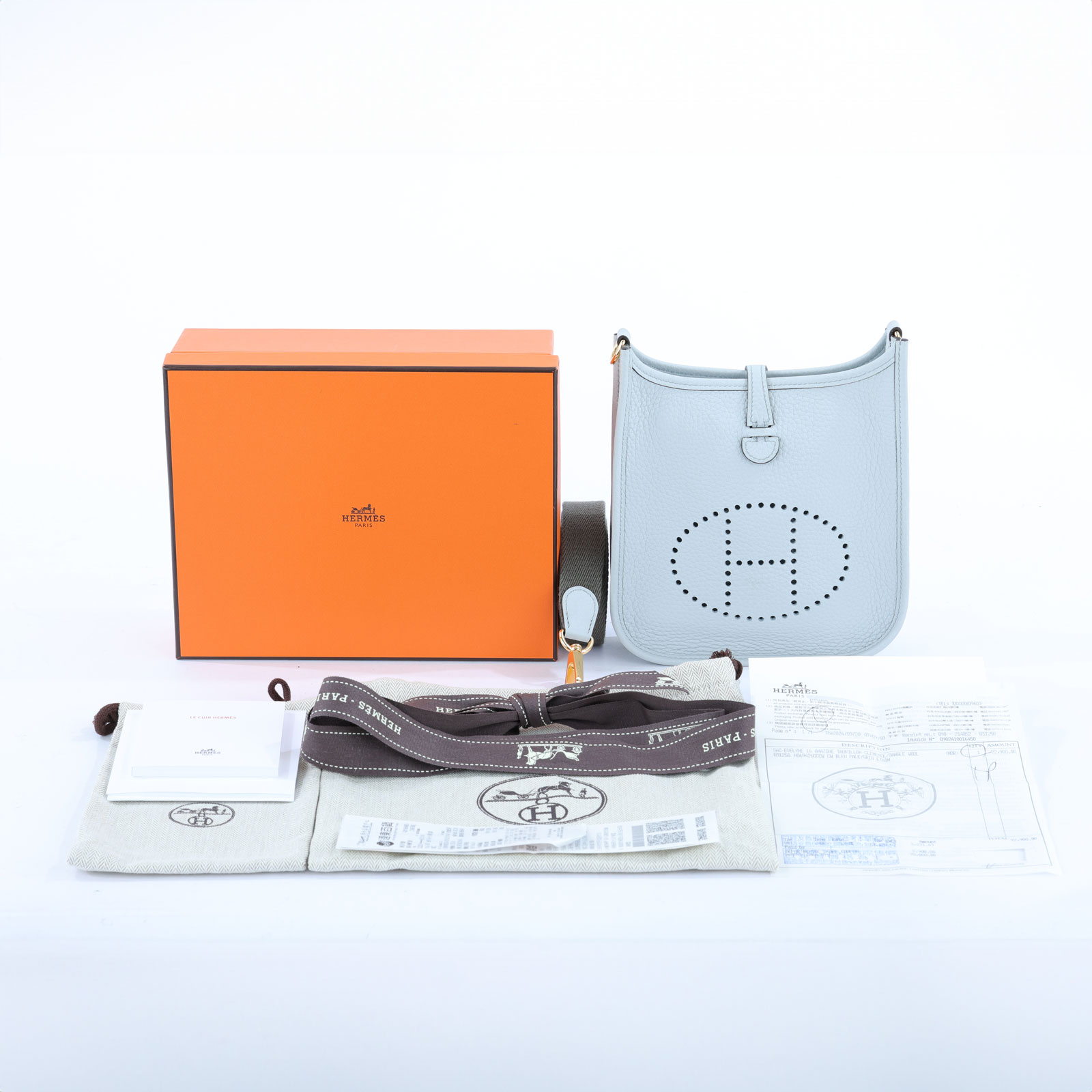 愛馬仕 Hermès Evelyne Bag Mini 伊芙琳包 Evelyne 16 EV16 W BS 005/H069426CCCW  原廠盒子/防塵袋2/購買證明/背帶