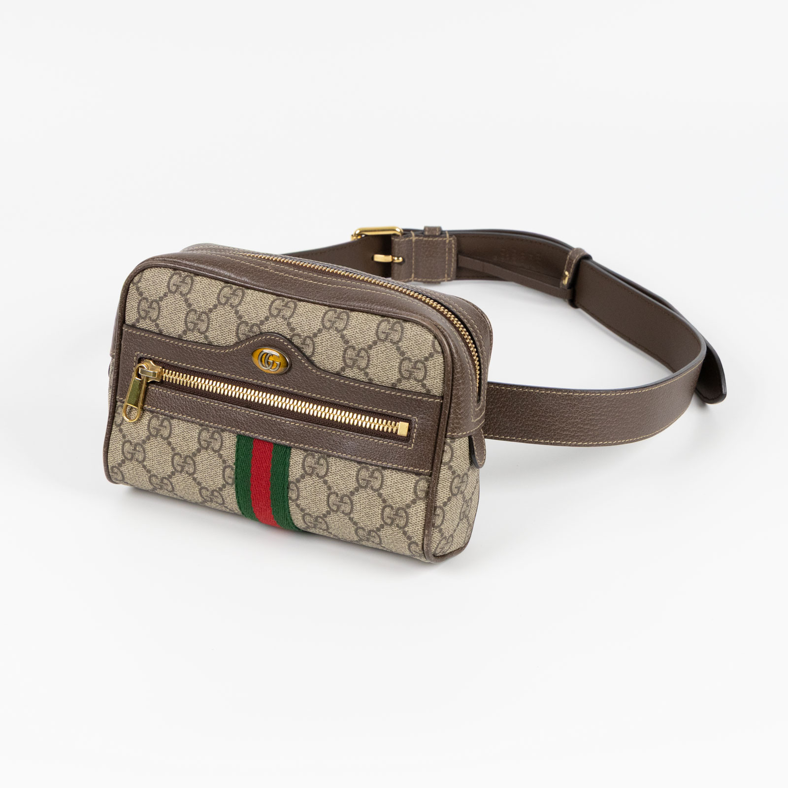 古馳 GUCCI Ophidia 迷你 腰包 517076 棕GG紋腰包 背帶