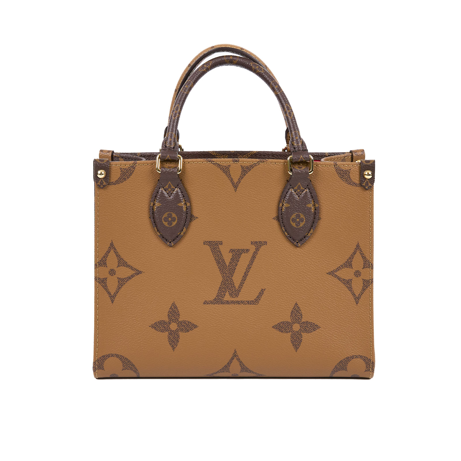 路易威登 LOUIS VUITTON OnTheGo PM 雙色帆布 手提 斜背包 M46373 晶片款 原花ON THE GO PM 原廠盒子/防塵袋