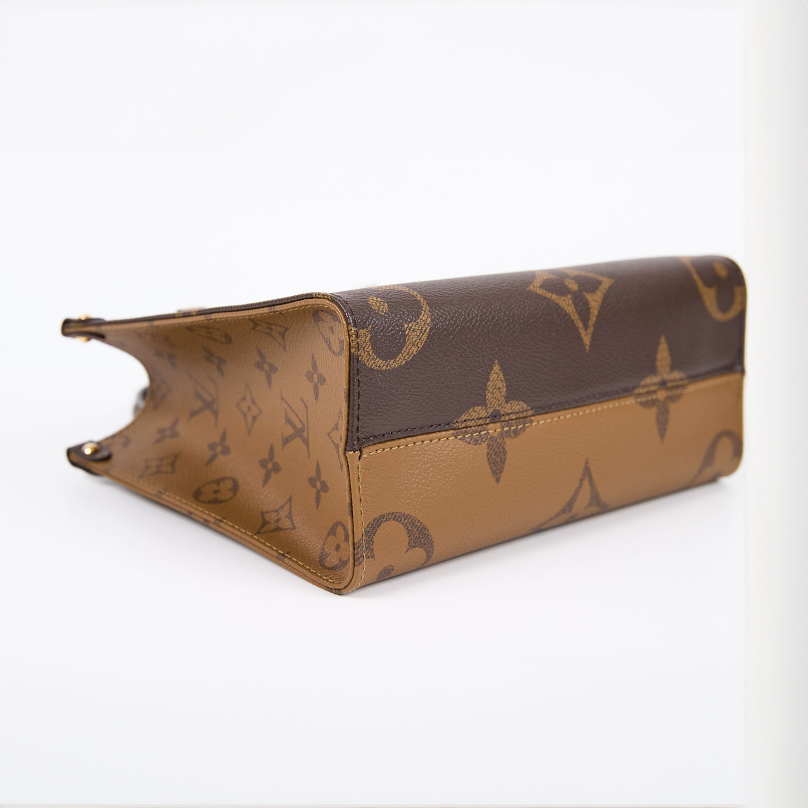 路易威登 LOUIS VUITTON OnTheGo PM 雙色帆布 手提 斜背包 M46373 晶片款 原花ON THE GO PM 原廠盒子/防塵袋