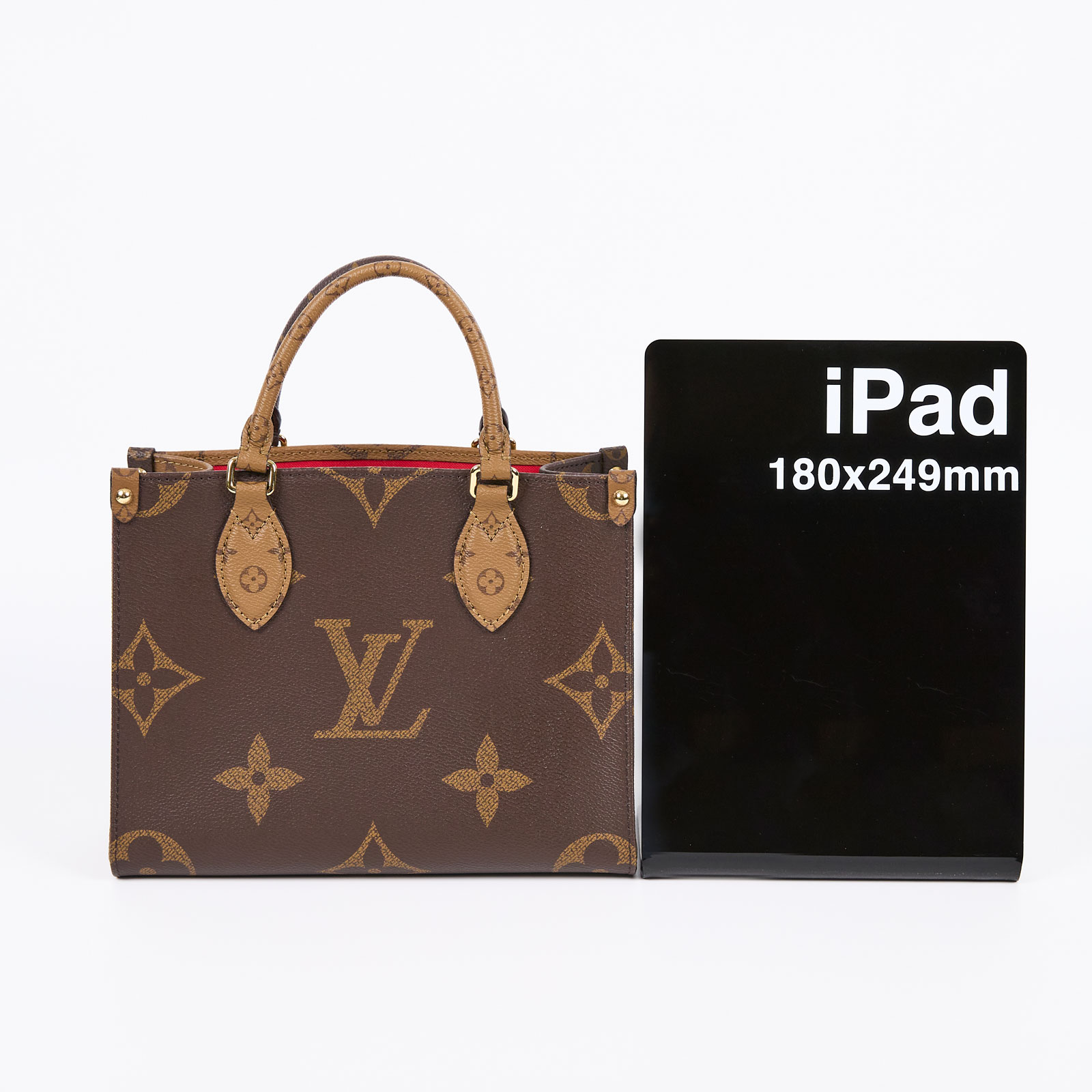 路易威登 LOUIS VUITTON OnTheGo PM 雙色帆布 手提 斜背包 M46373 晶片款 原花ON THE GO PM 原廠盒子/防塵袋
