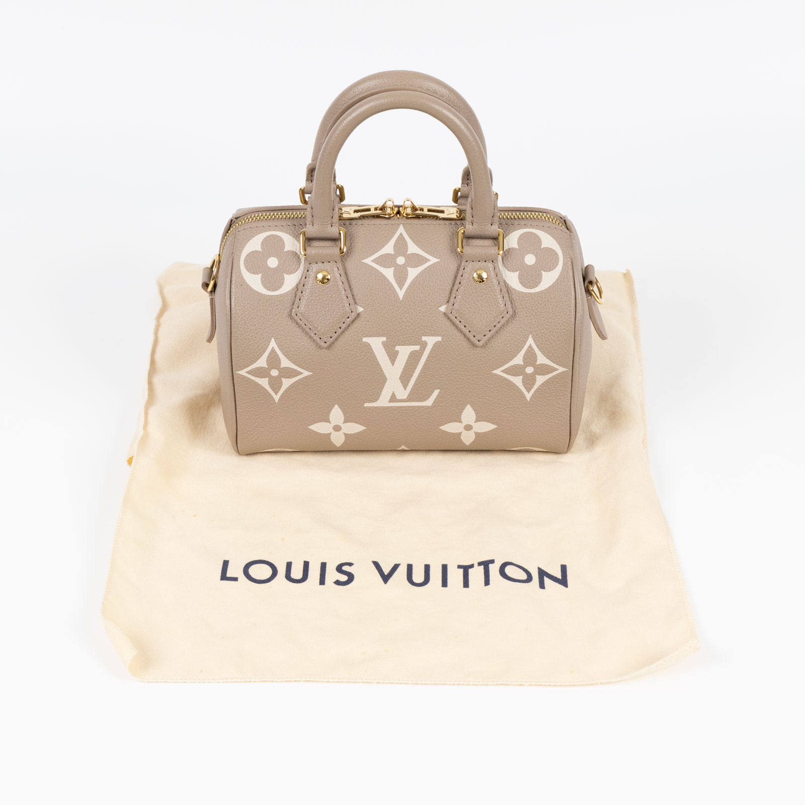 路易威登 LOUIS VUITTON Speedy Bandoulière  20 雙色 手提 斜背 波士頓包 M46575 晶片款  防塵袋