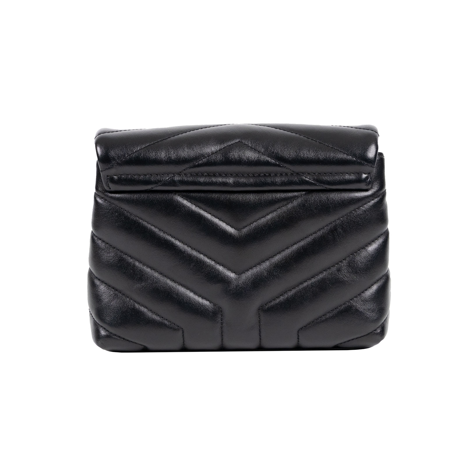 聖羅蘭 YSL SAINT LAURENT Loulou 絎縫 皮革 TOY 手袋 467072DV706 黑銀LOULOU TOY 原廠盒子/防塵袋/背帶