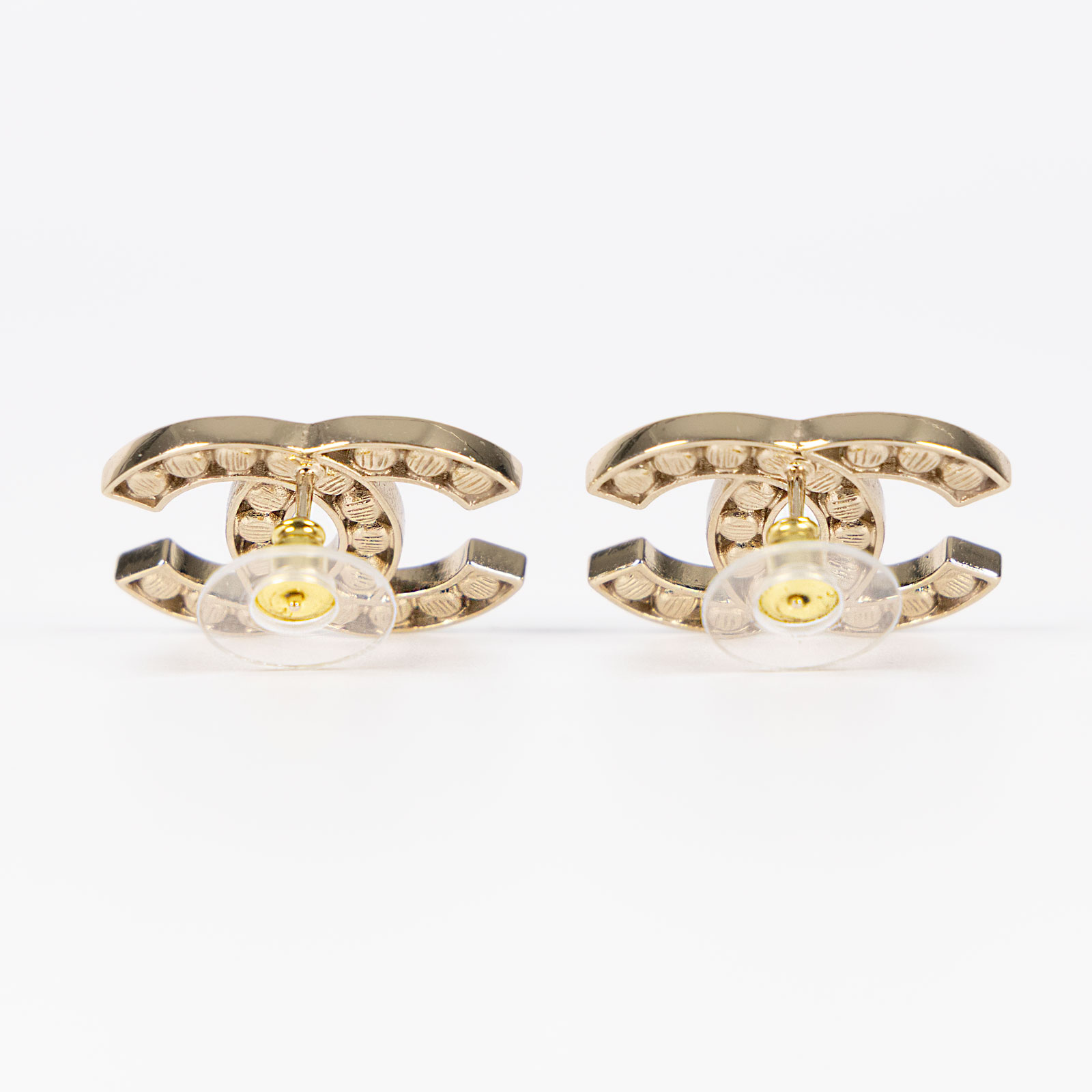 香奈兒 CHANEL 耳釘 B23 S 黑金大雙C鏤空耳環 原廠盒子