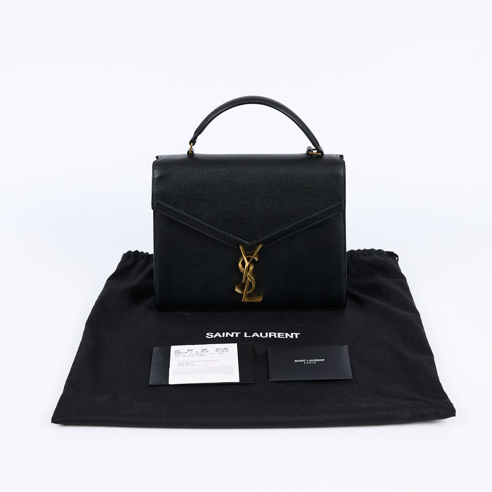 聖羅蘭 YSL SAINT LAURENT cassandra 粒面壓紋皮革 中型 手提包 623931BOW0W  防塵袋/背帶