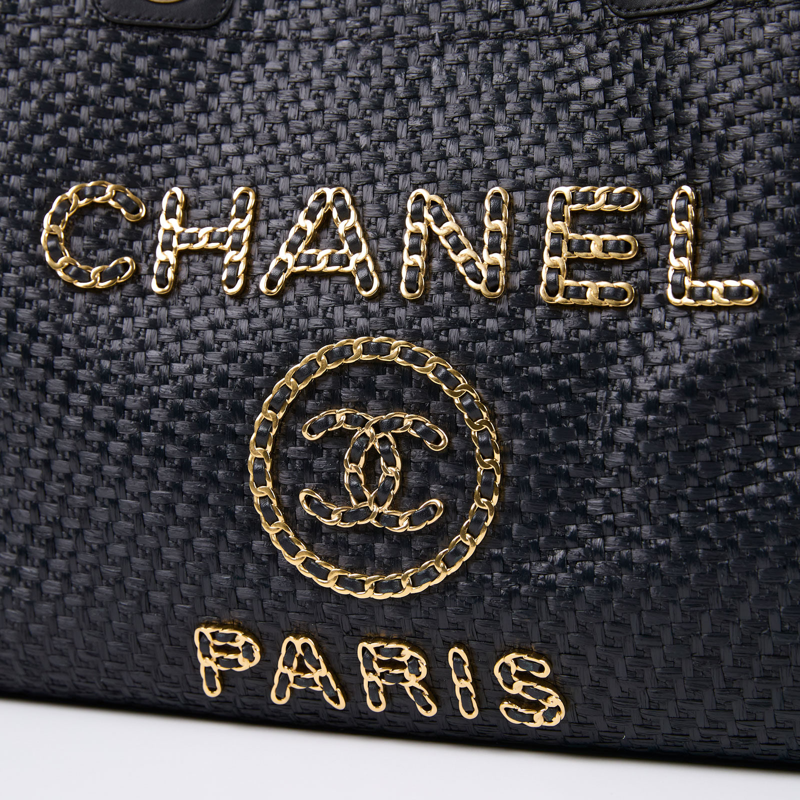 香奈兒 CHANEL 海灘包  ☆30開黑金沙灘包 中號 原廠盒子/防塵袋/保證卡