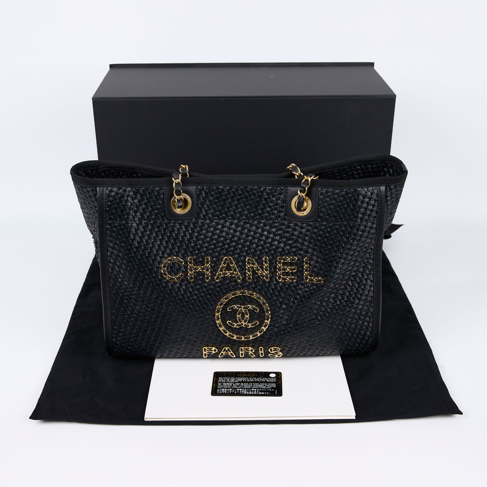 香奈兒 CHANEL 海灘包  ☆30開黑金沙灘包 中號 原廠盒子/防塵袋/保證卡