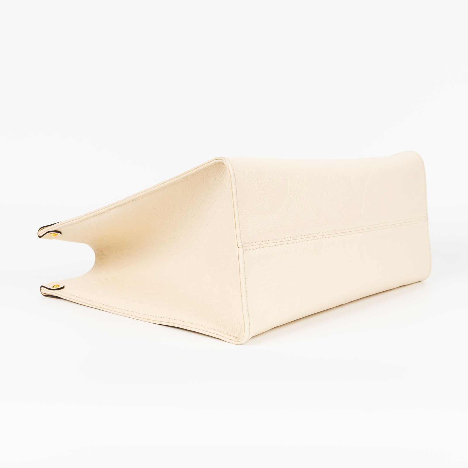 路易威登 LOUIS VUITTON OnTheGo MM 米色 壓花 手提 肩背包 M45607 晶片款 奶油色原花壓紋ON THE GO MM 無附屬品