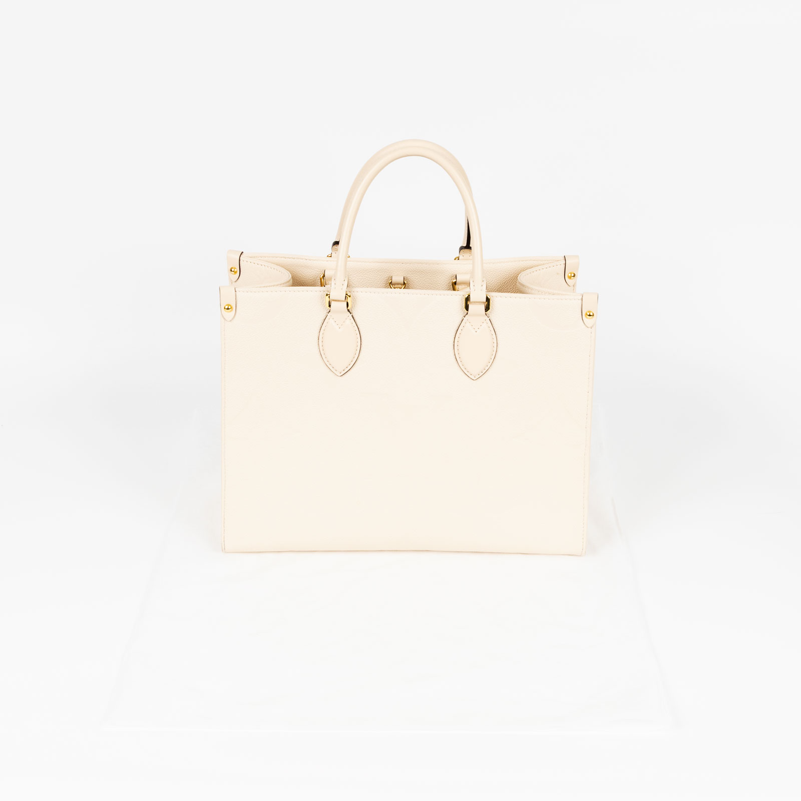 路易威登 LOUIS VUITTON OnTheGo MM 米色 壓花 手提 肩背包 M45607 晶片款 奶油色原花壓紋ON THE GO MM 無附屬品