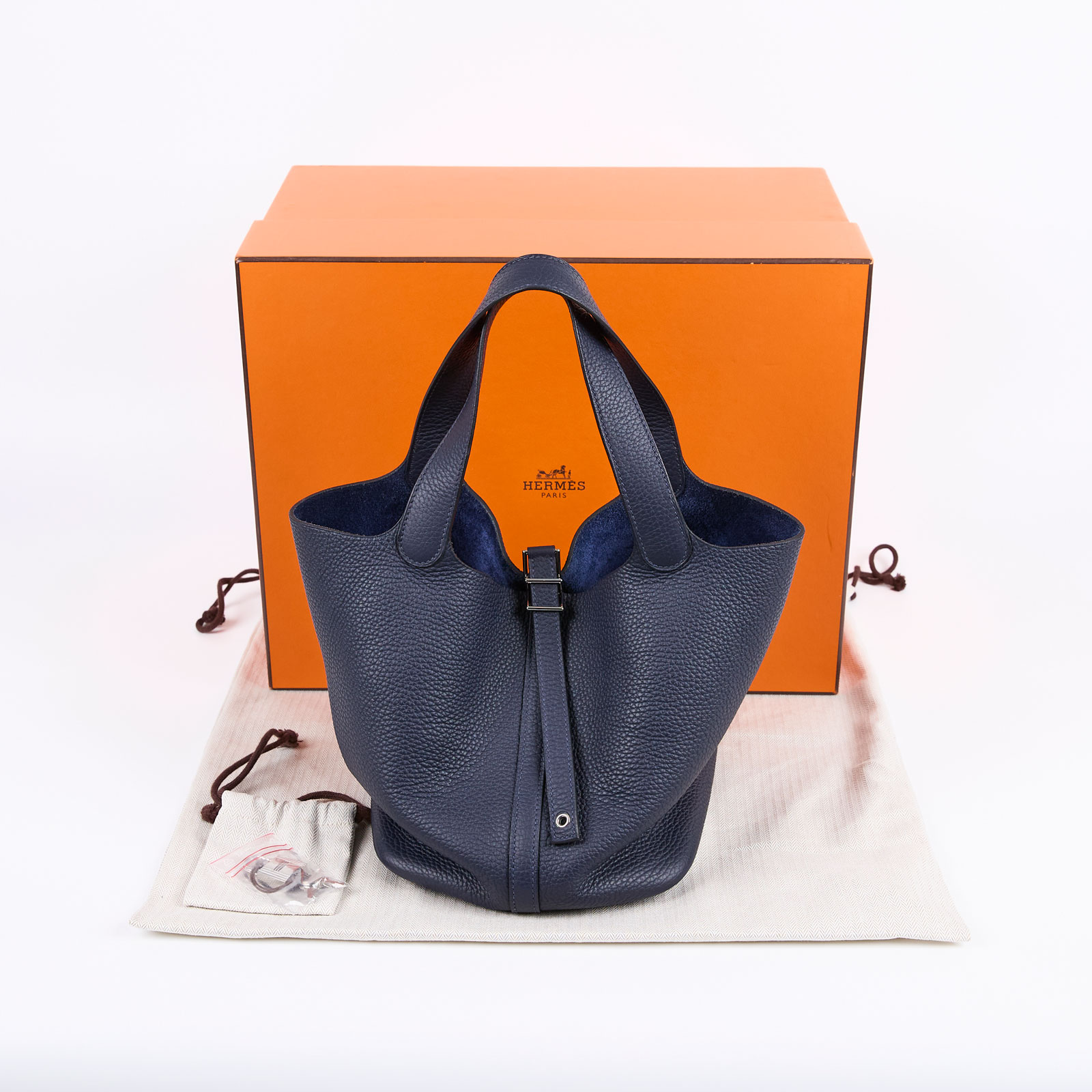 愛馬仕 Hermès Picotin Lock 22 菜籃子包 PT22 X PU 004 NI X刻 深藍銀PICOTIN 22 原廠盒子/防塵袋/鎖組