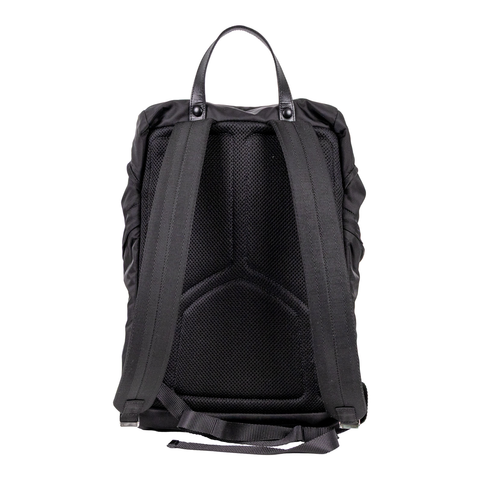 普拉達 PRADA Re-Nylon Saffiano皮革 背囊 2VZ135_2DMG 黑Saffiano 尼龍後背包 防塵袋